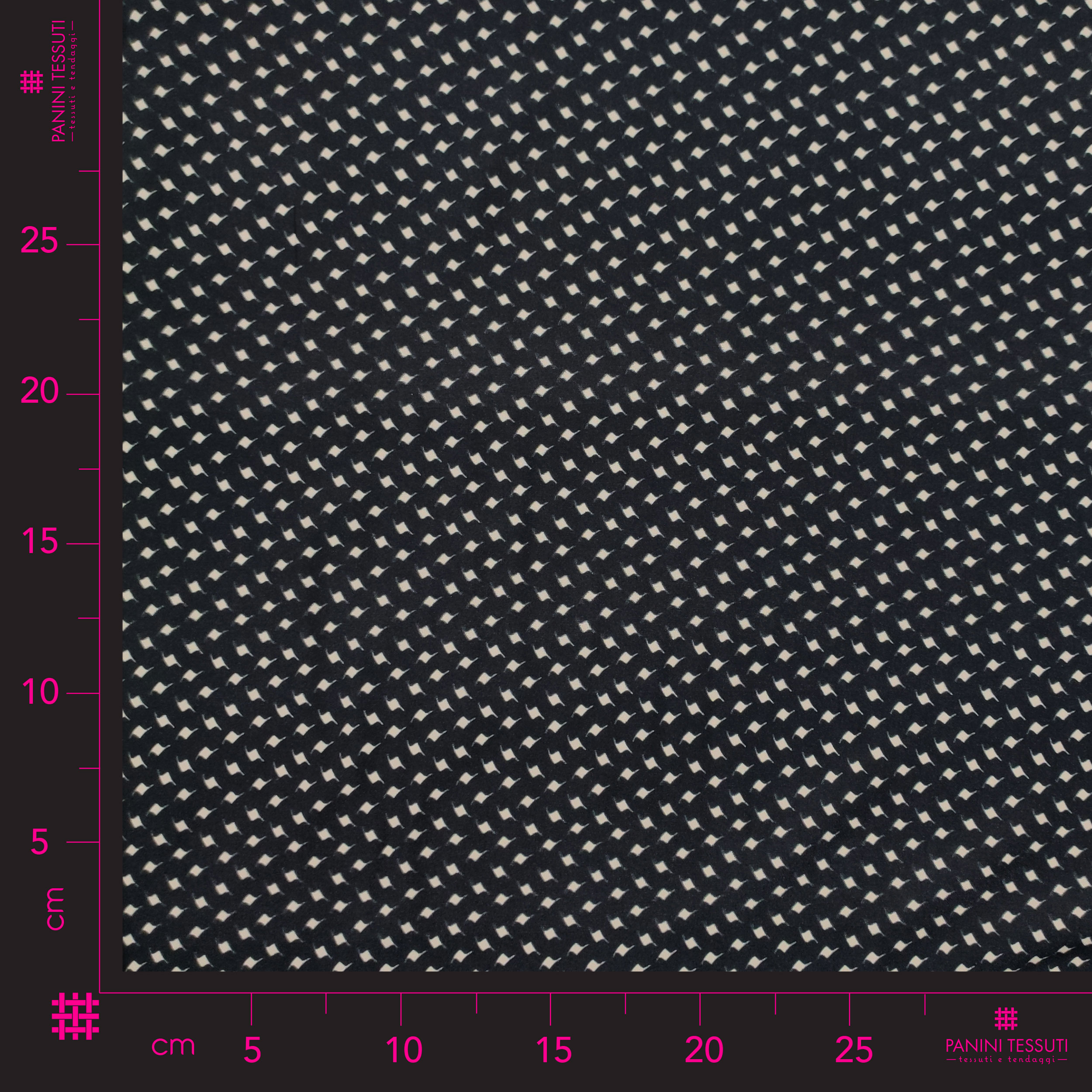 Tessuto Cotone Rombi Astratti Sfondo Nero Image