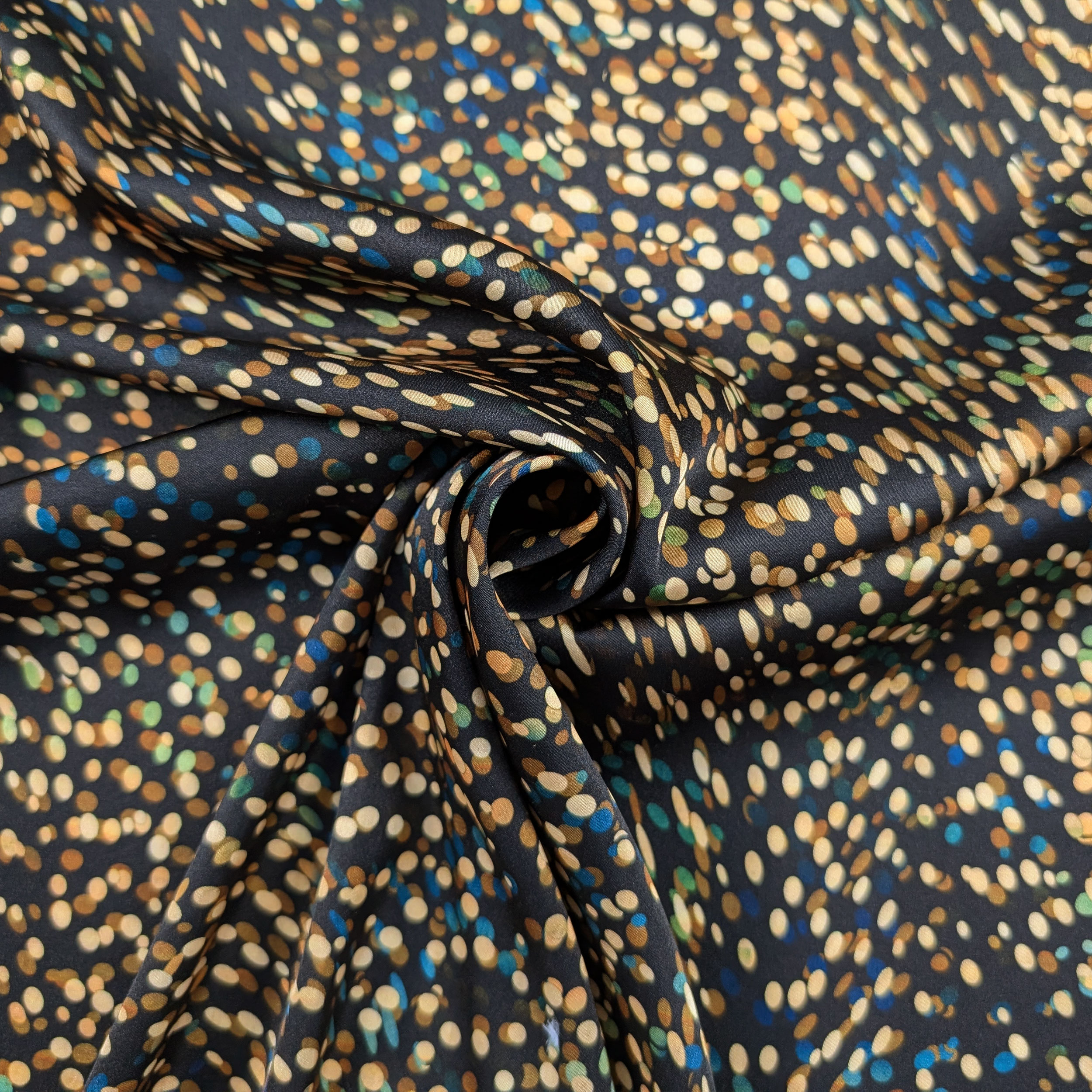 Raso Setato Alta Moda Pois Toni Oro Image