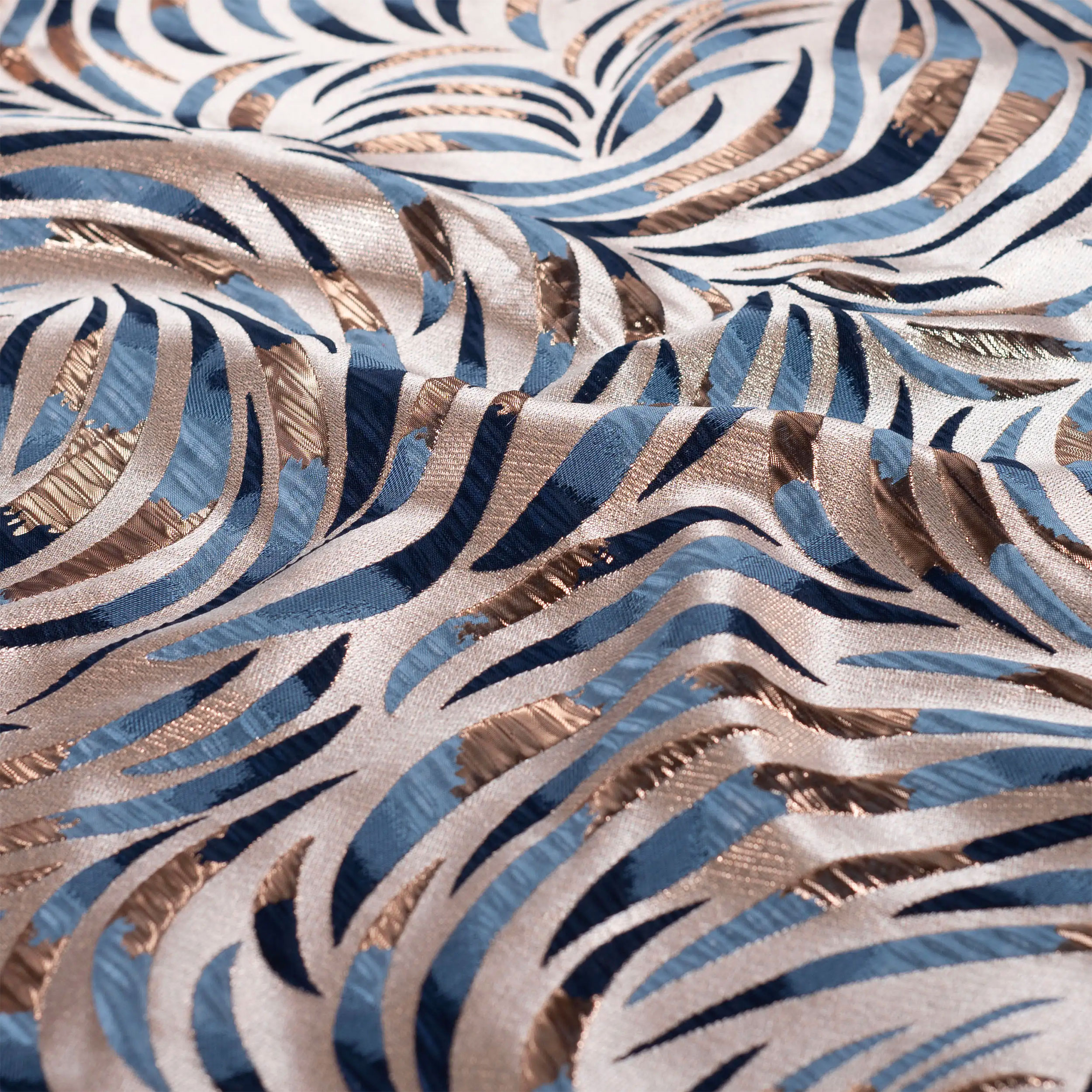 Jacquard Fantasia Astratta Denim Lurex Rosa Image