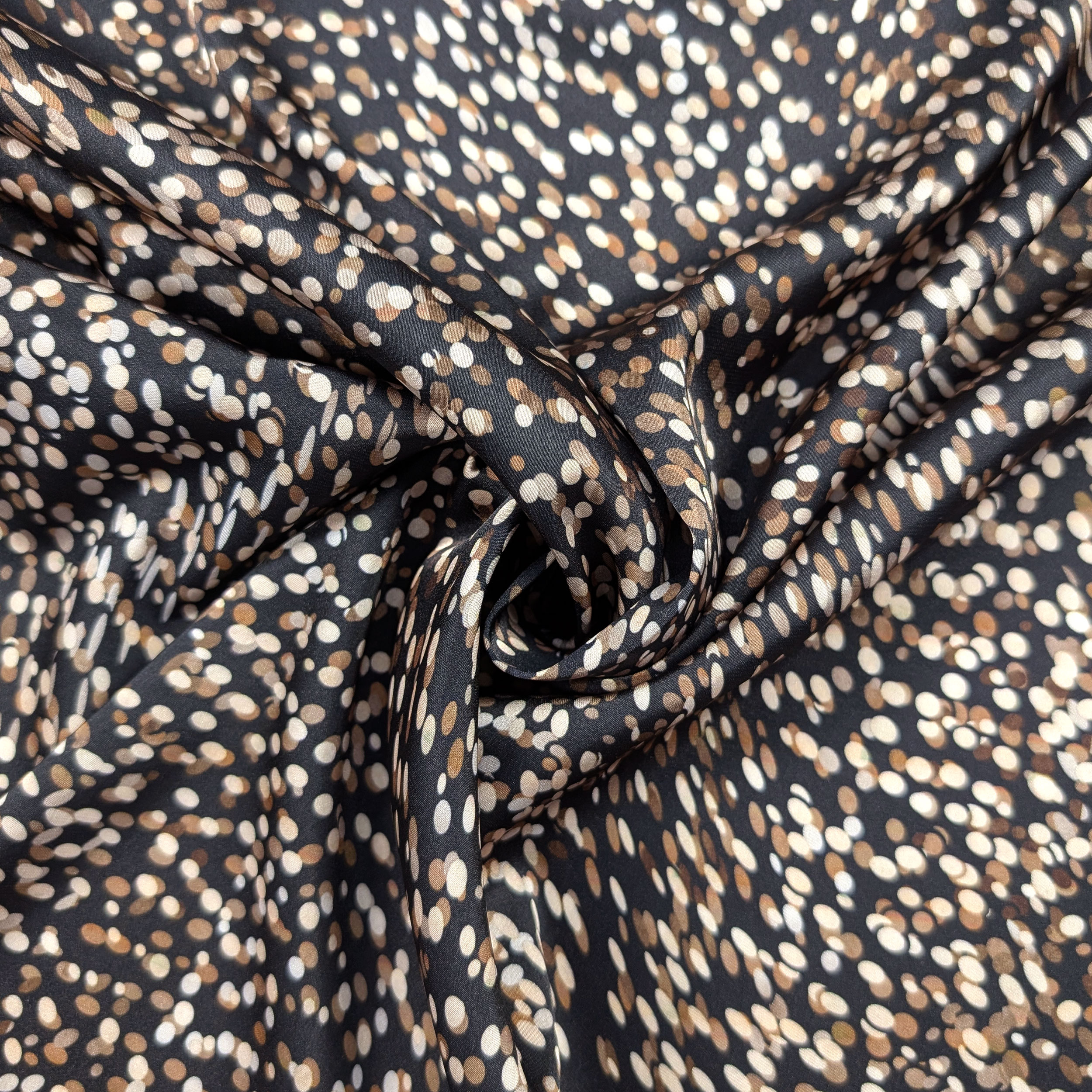Raso Setato Alta Moda Pois Toni Beige Image