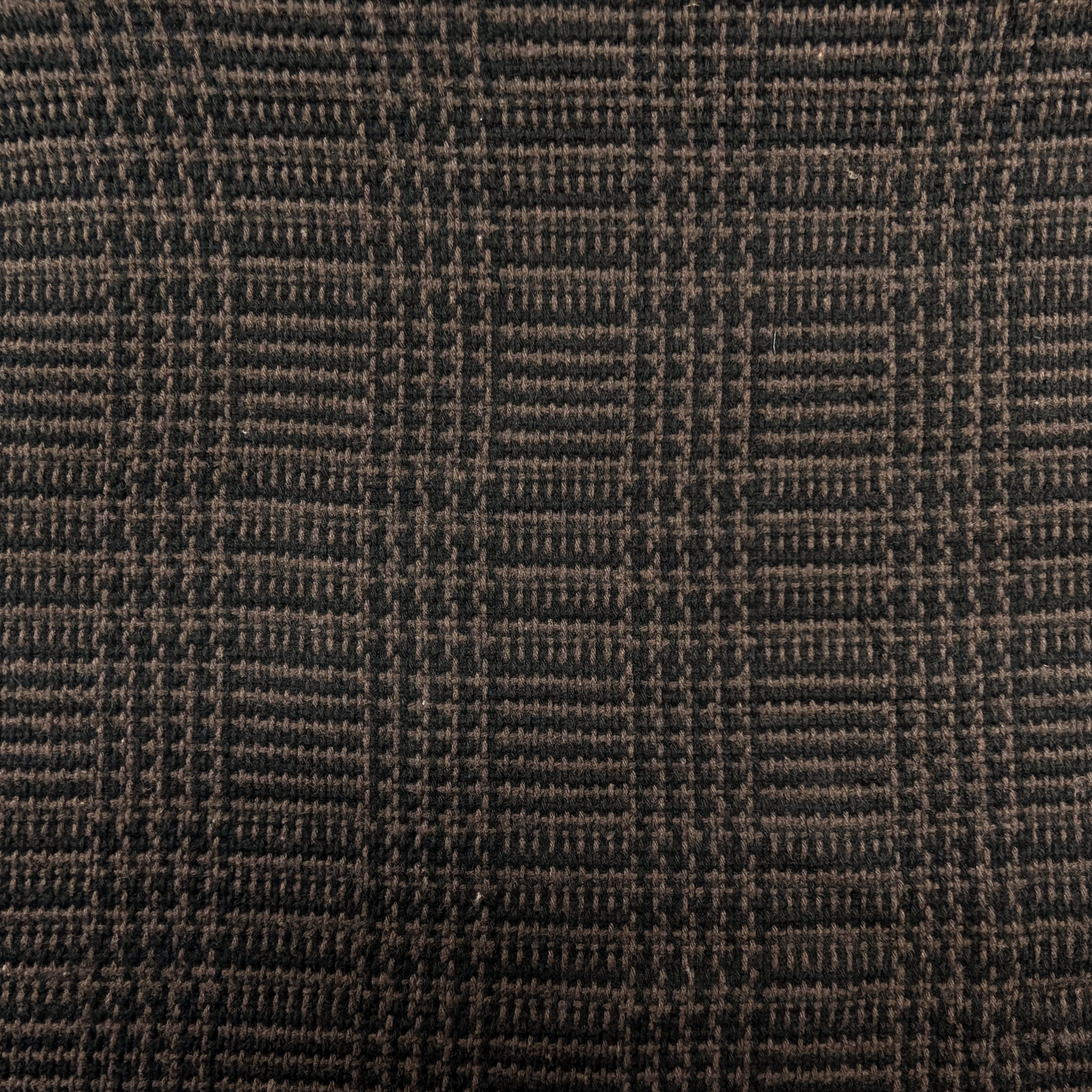Tweed Puro Cotone Nero Intrecci Marroni Image