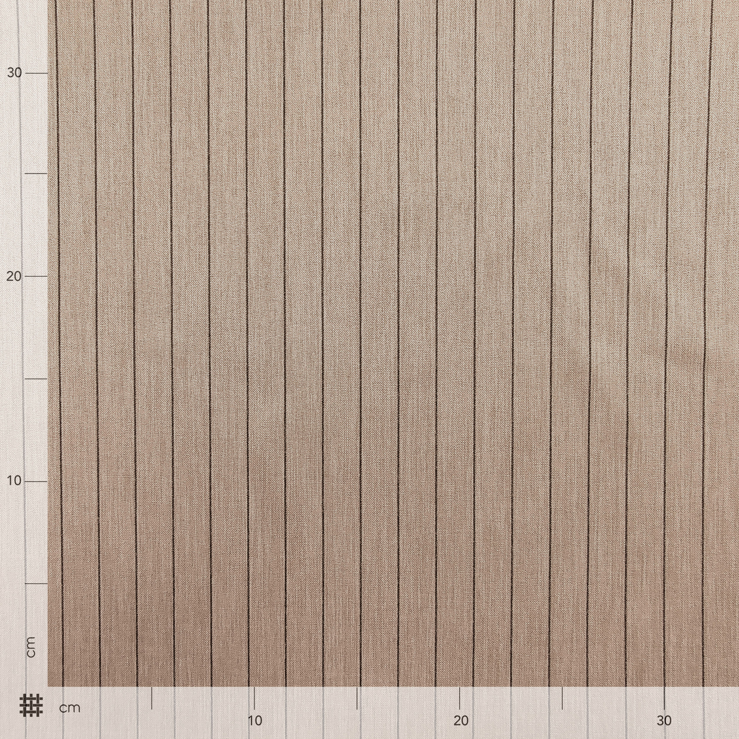Tessuto Elasticizzato Gessato Lino Beige