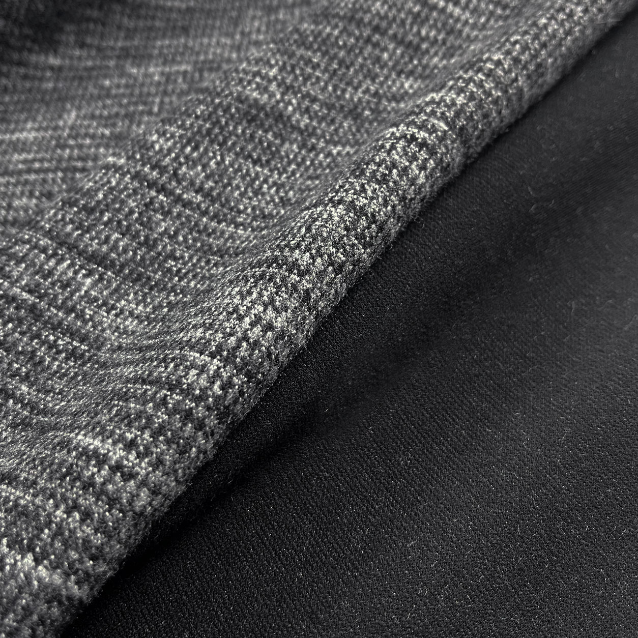 Maglia Double Mini Pied de Poule Nero Grigio Melange