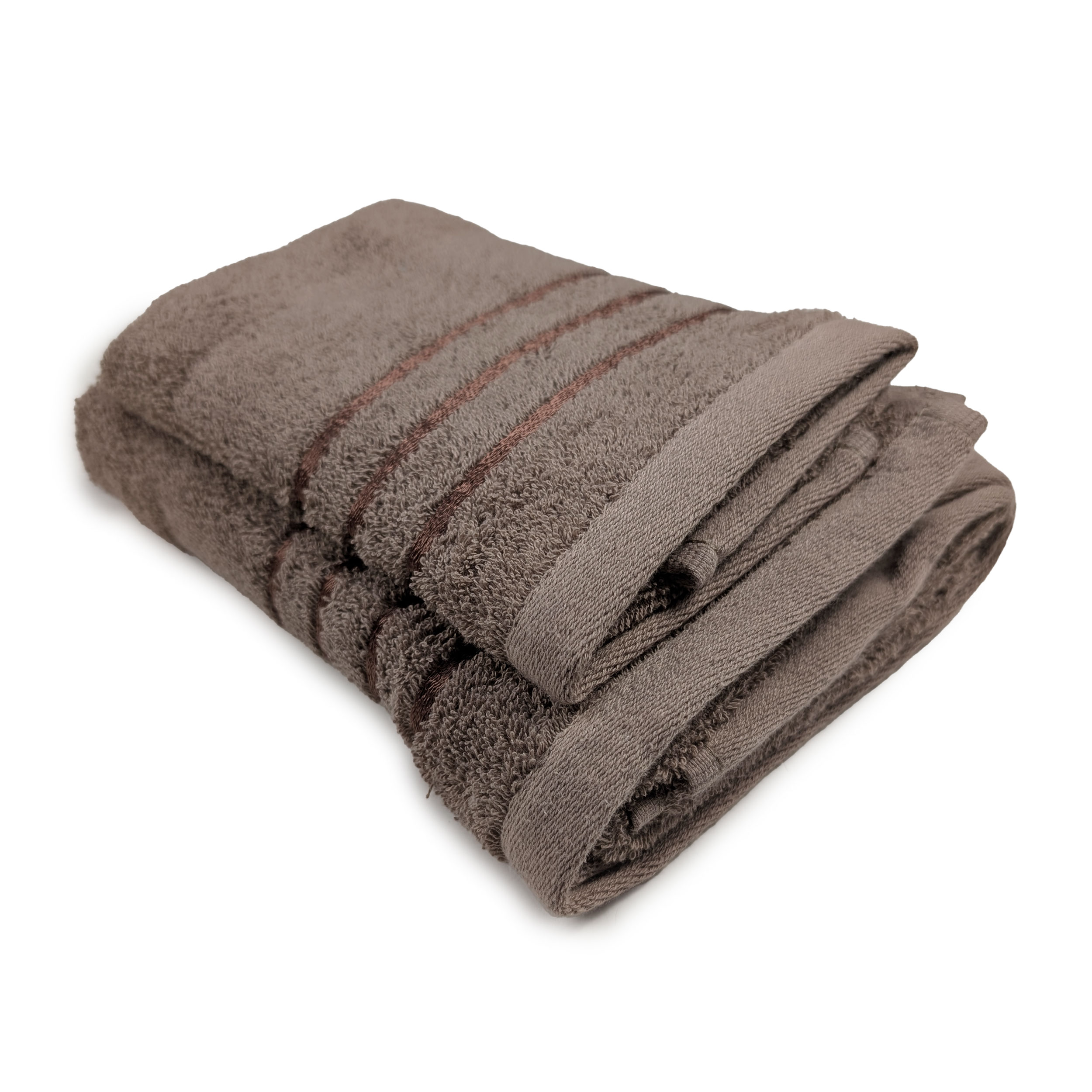 Set Asciugamani Bagno Viso e Ospite Tortora Image