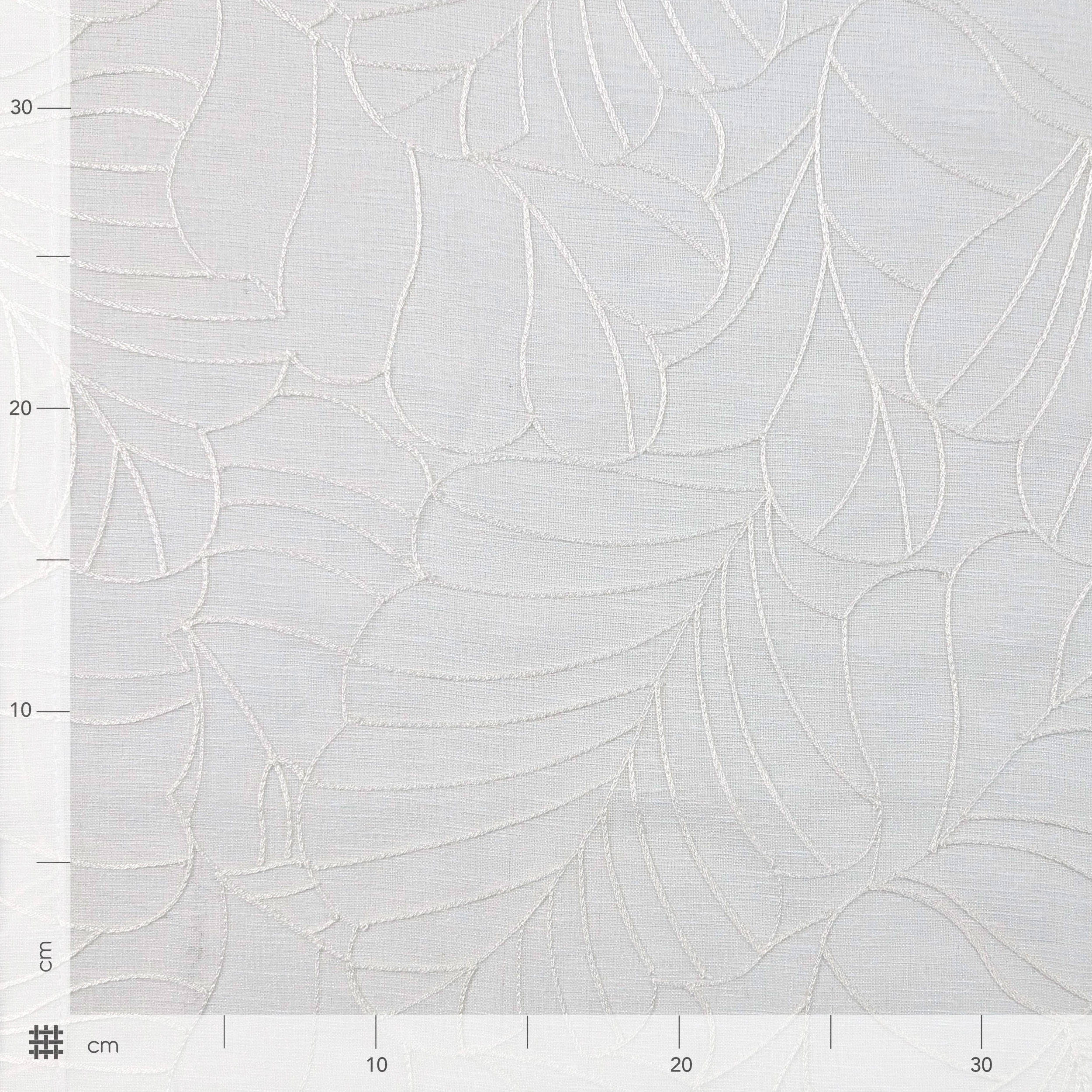 Tessuto Tendino Floreale Astratto Bianco Image