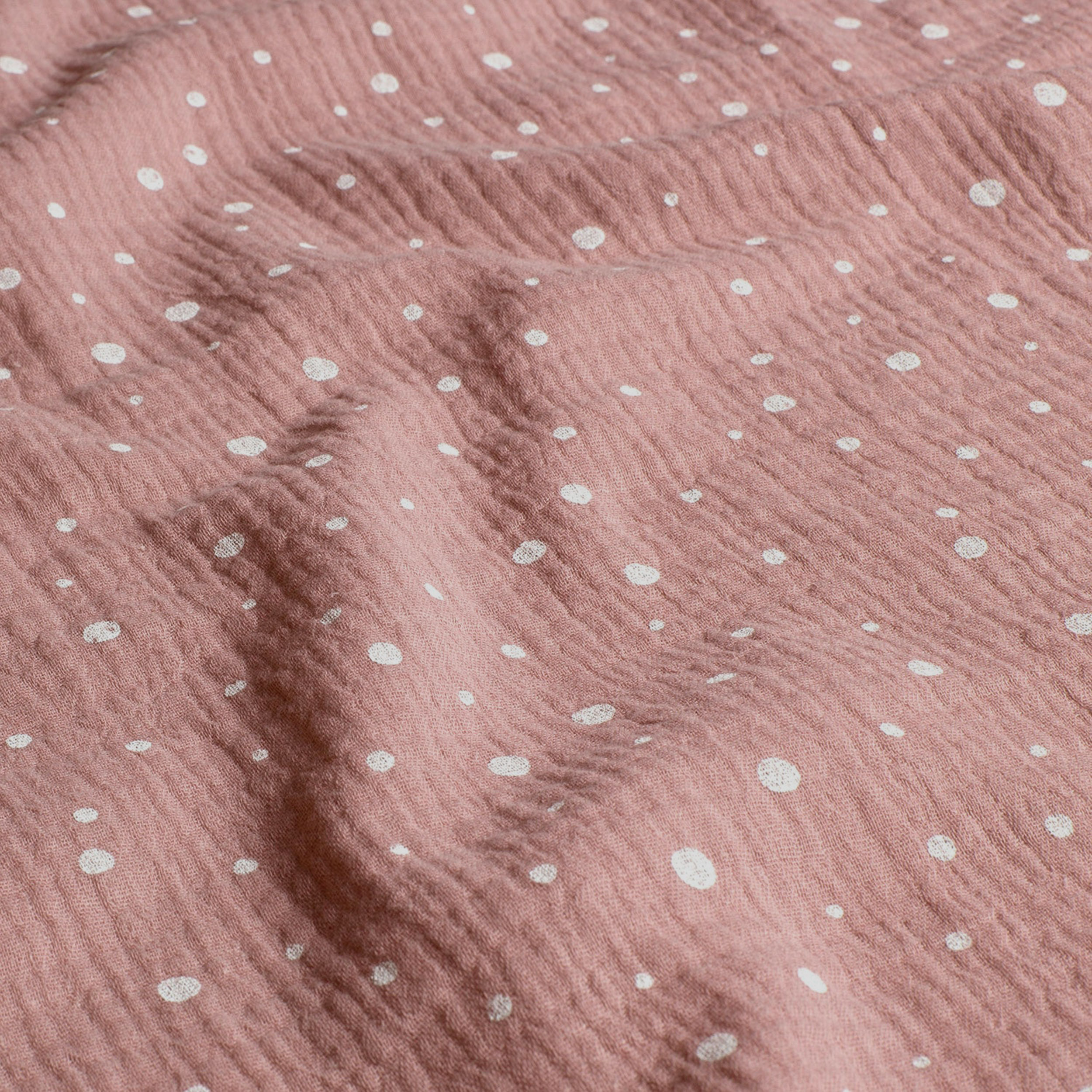 Mussola Rosa Antico Pois Bianchi Image