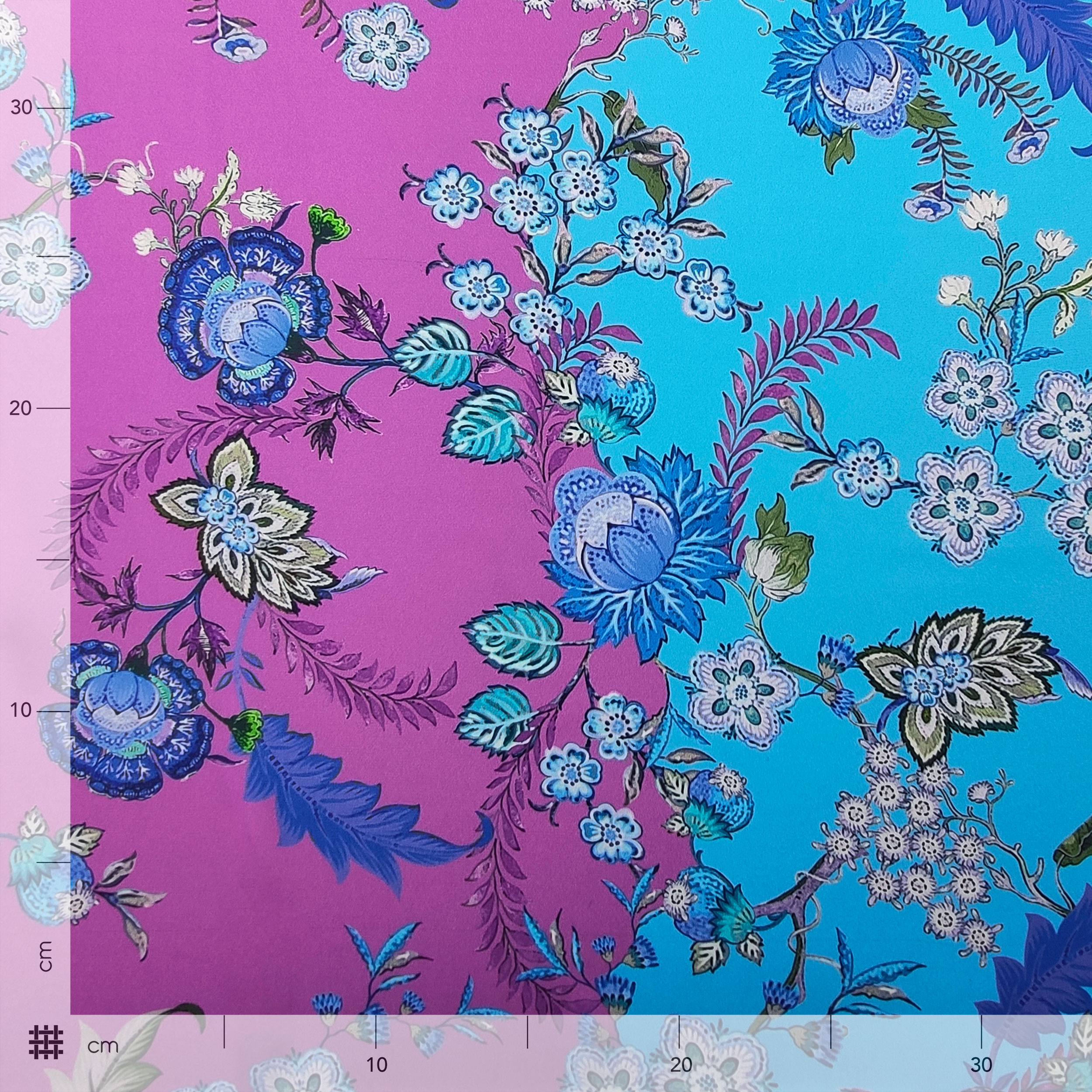 Rasetto Alta Moda Fiori in Lilla e Azzurro