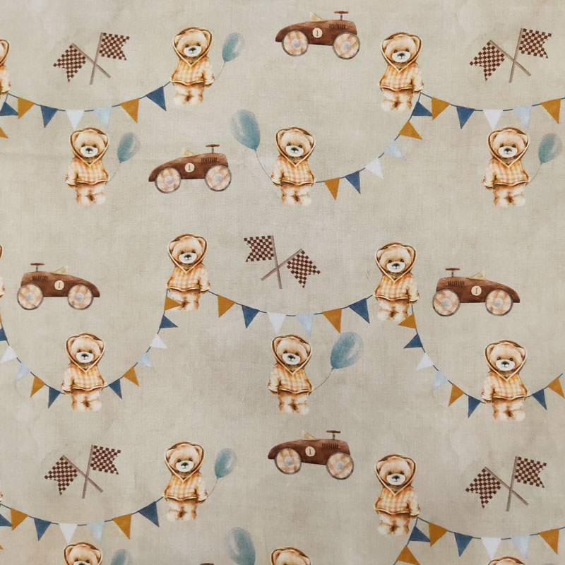 Rasatello di Cotone Teddy Sfondo Beige