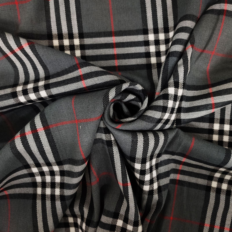 Tessuto Tartan Sfondo Grigio Quadri Grandi