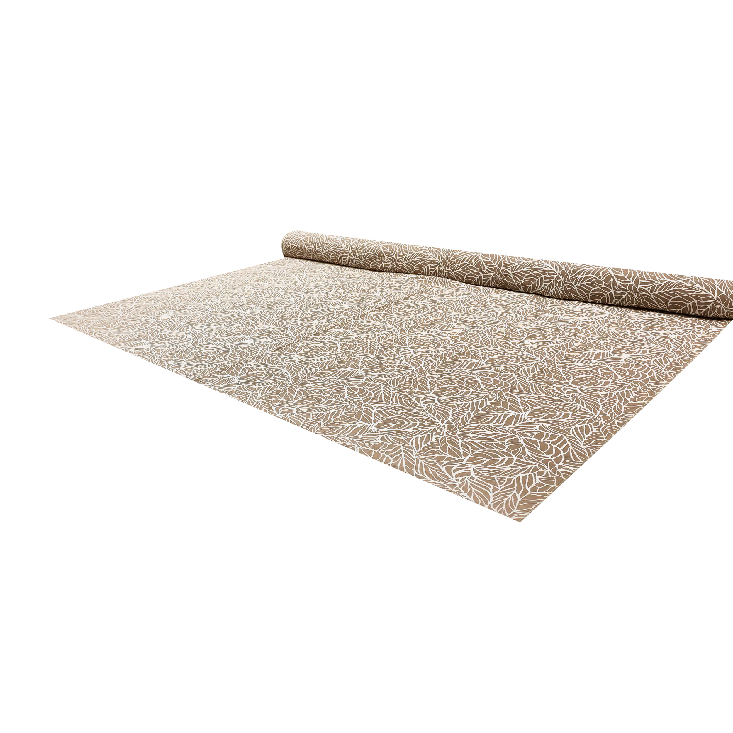 Misto Lino Foglie Sfondo Beige