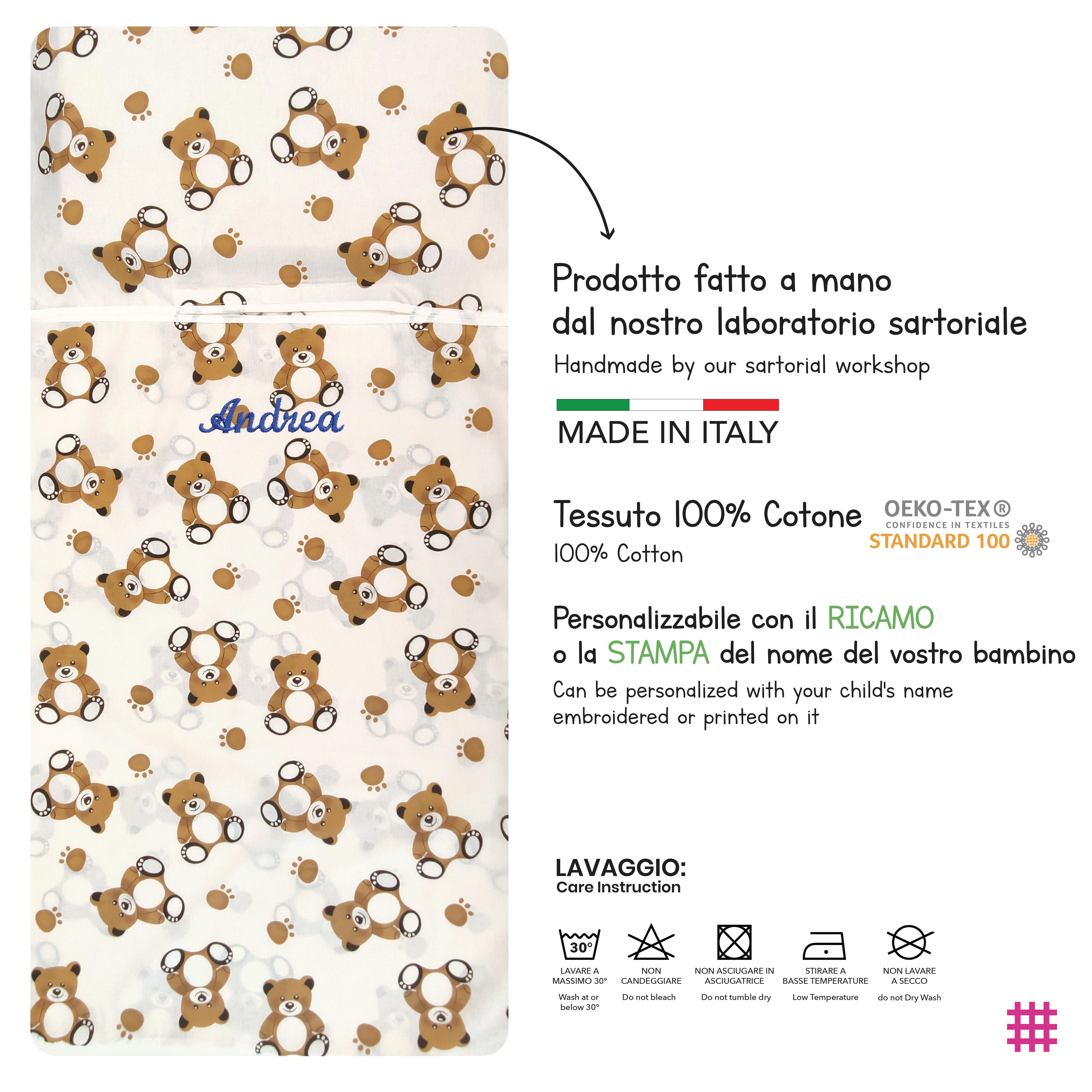 Sacco Nanna Estivo Orsetti Sfondo Bianco Image