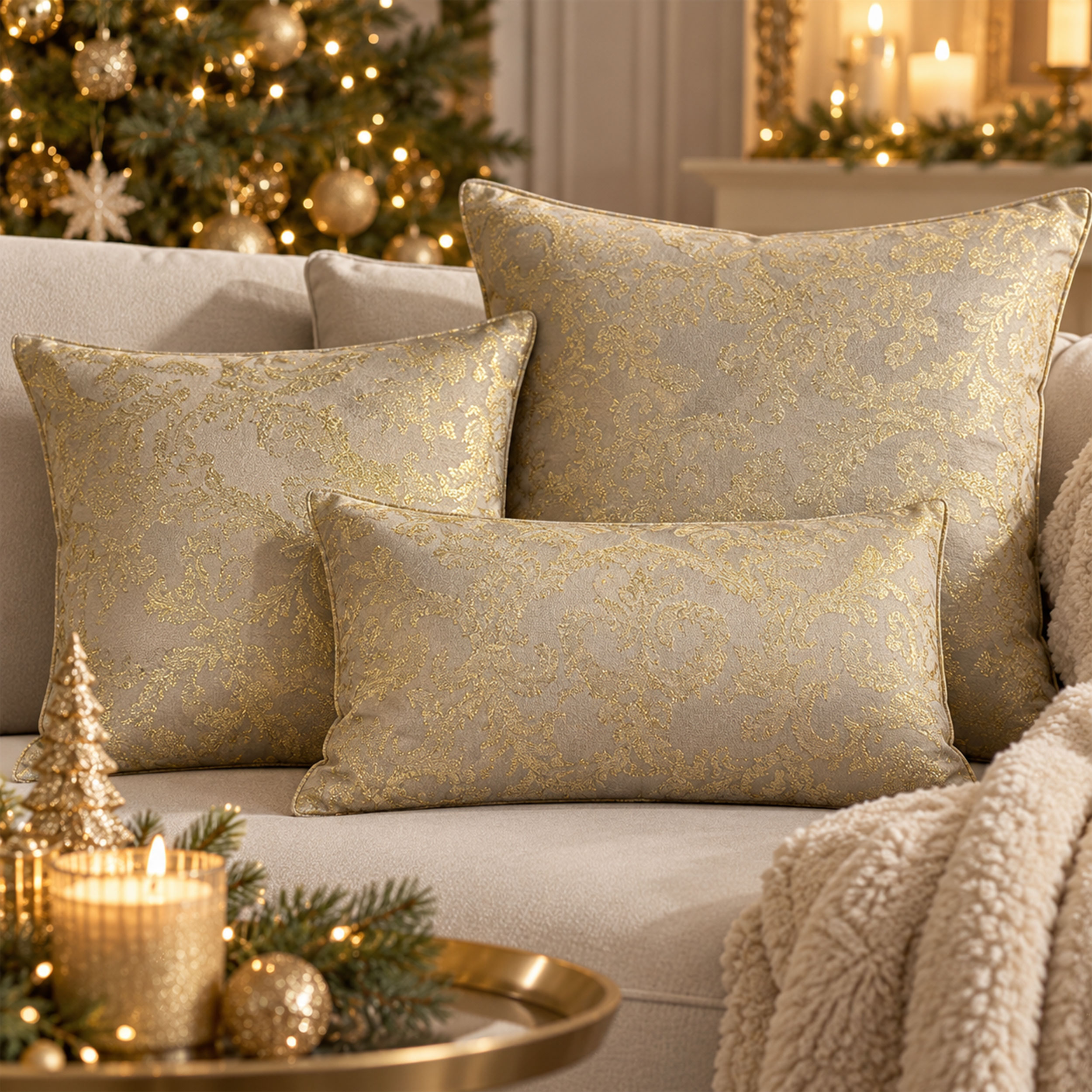 Damascato Special Natalizio Beige Lurex Image