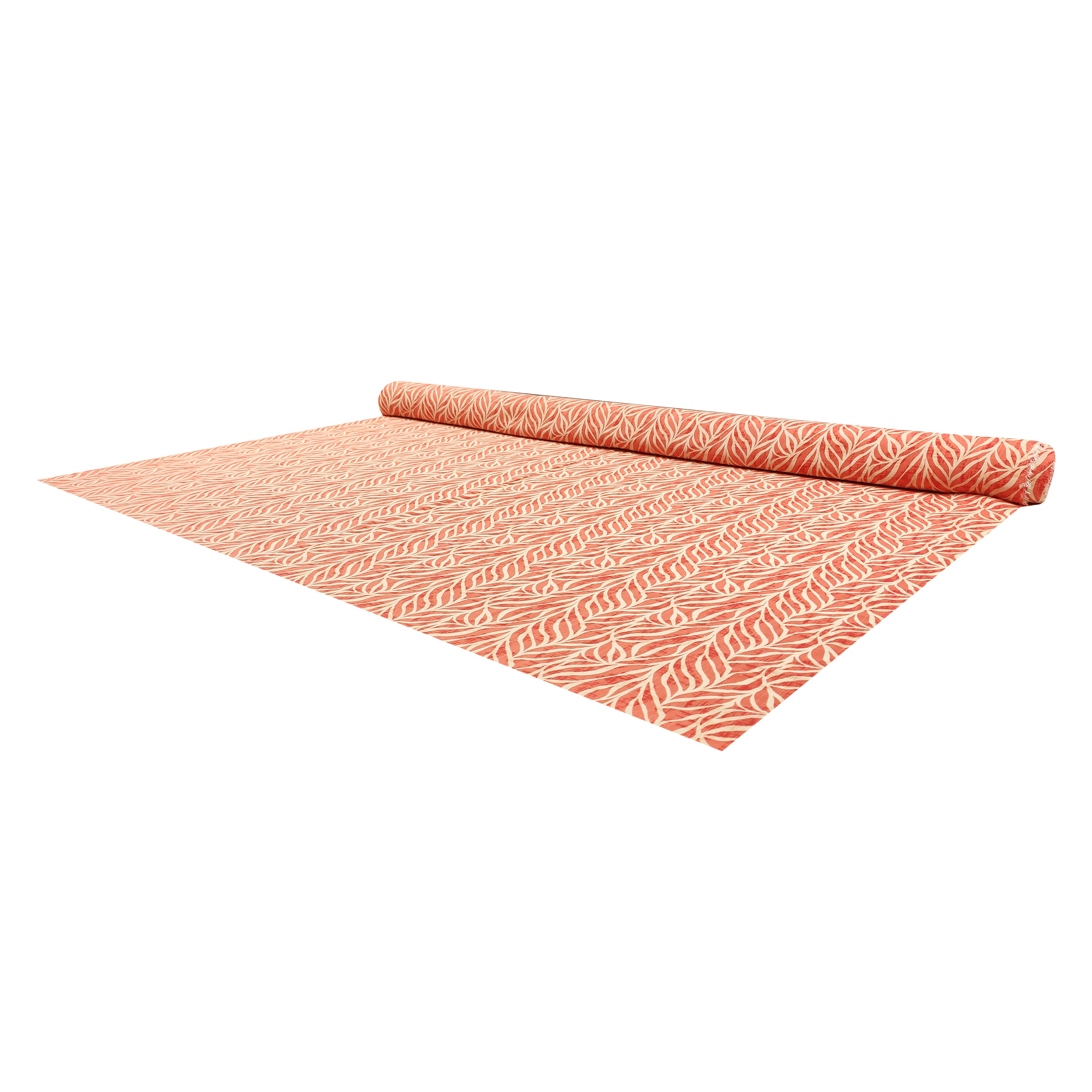 Cotone Viscosa Foglie Sfondo Arancio