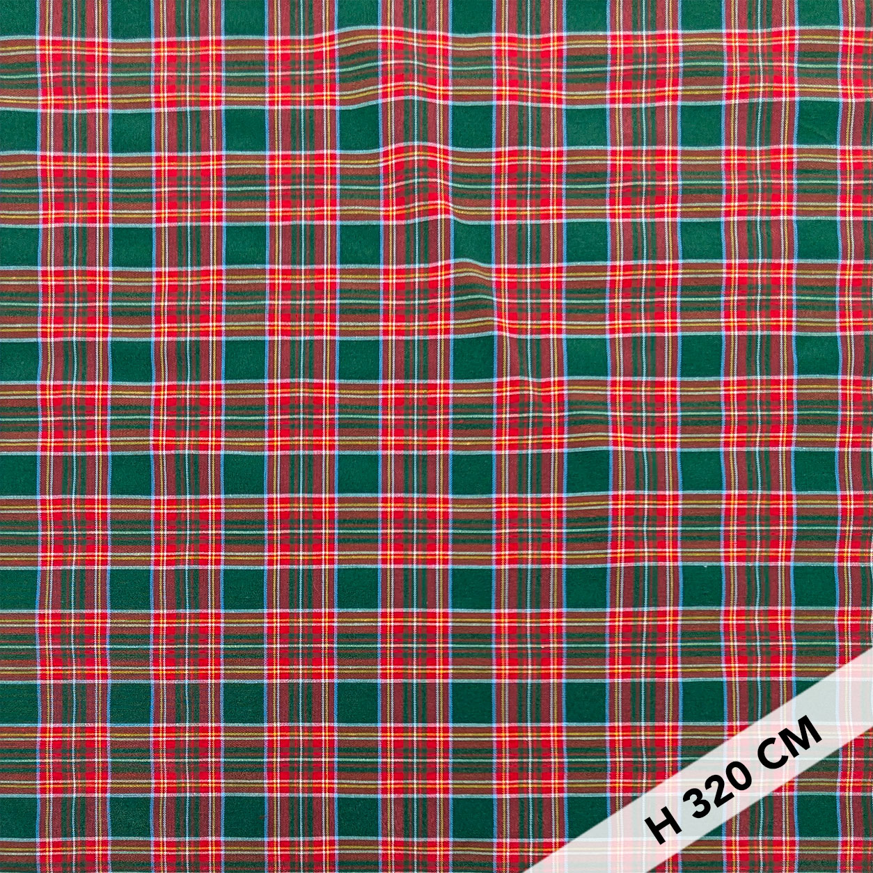 Tessuto Tartan Medio Quadri Verde Rosso Image
