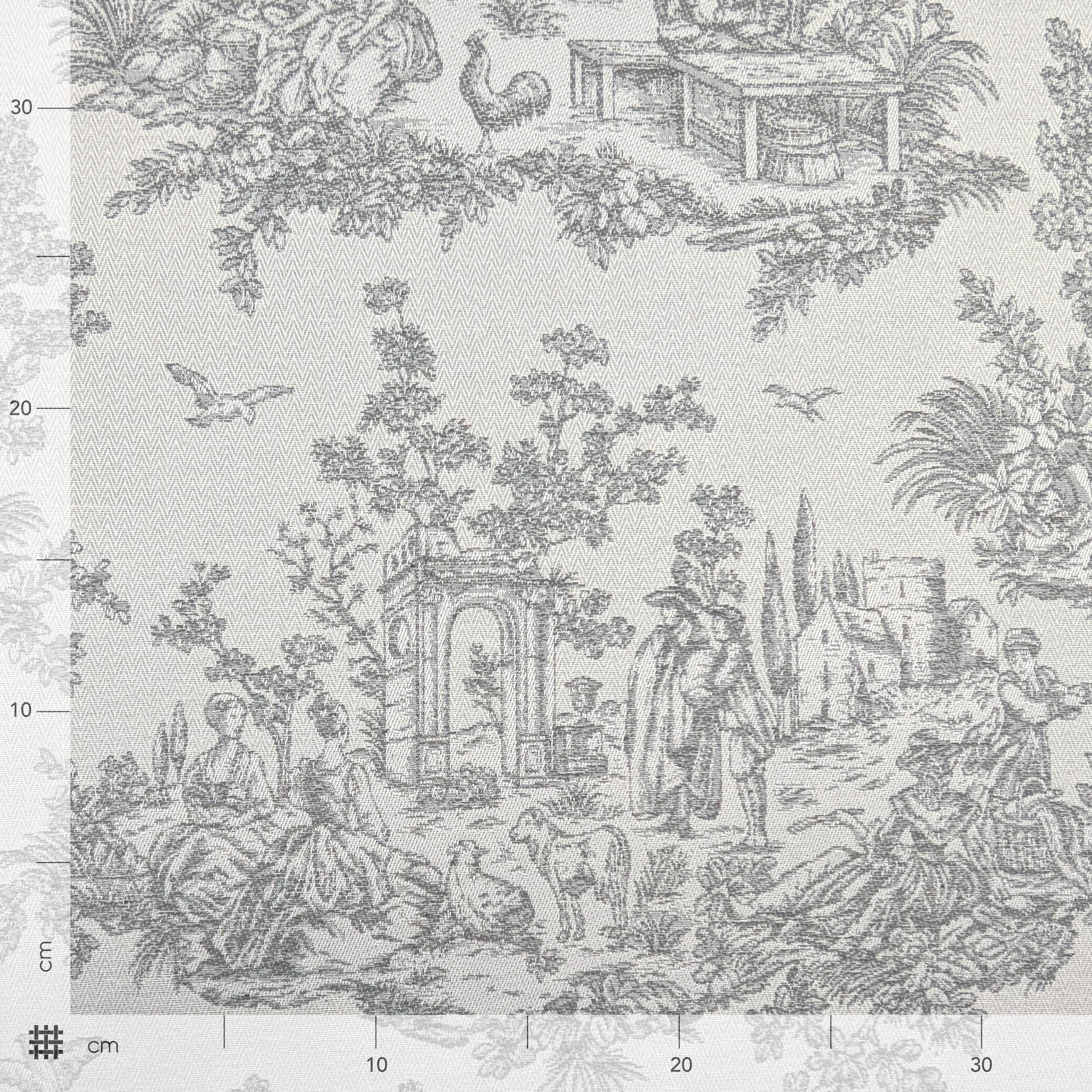 Jacquard Toile de Jouy Grigio H 280 cm Image