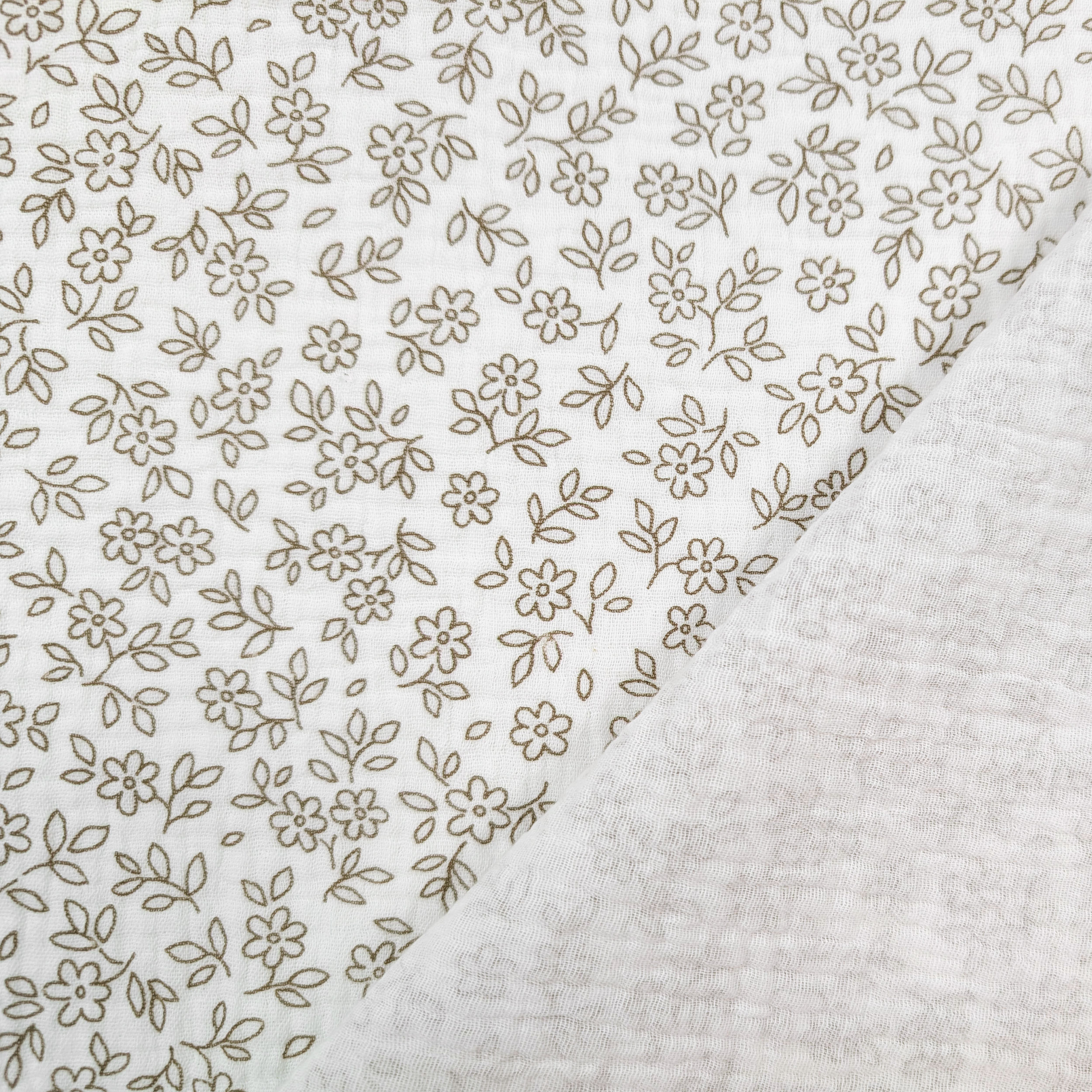 Mussola Cotone Fiori di Campo Beige Image