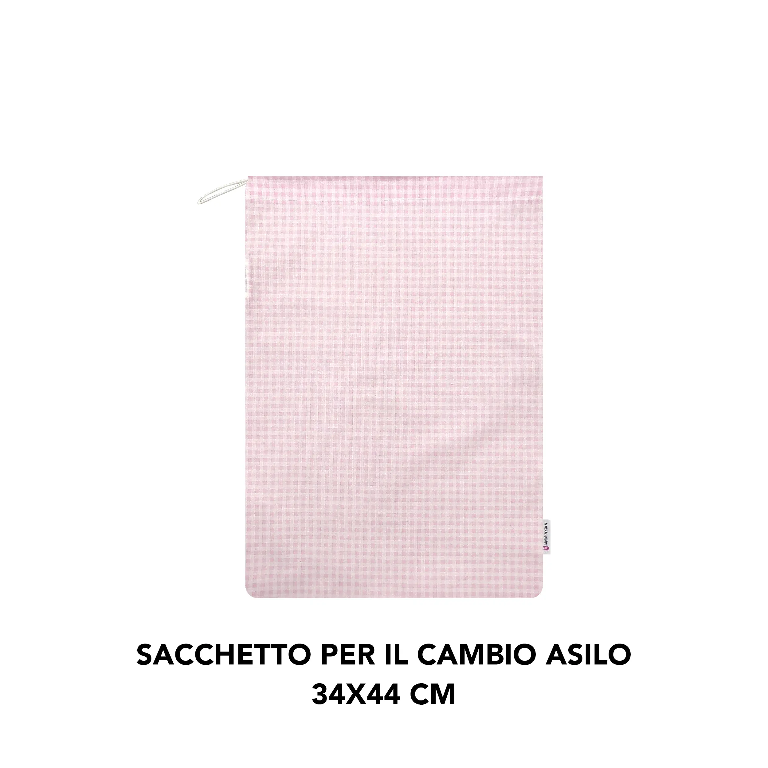 Sacchetto per il Cambio Asilo Quadretti Rosa