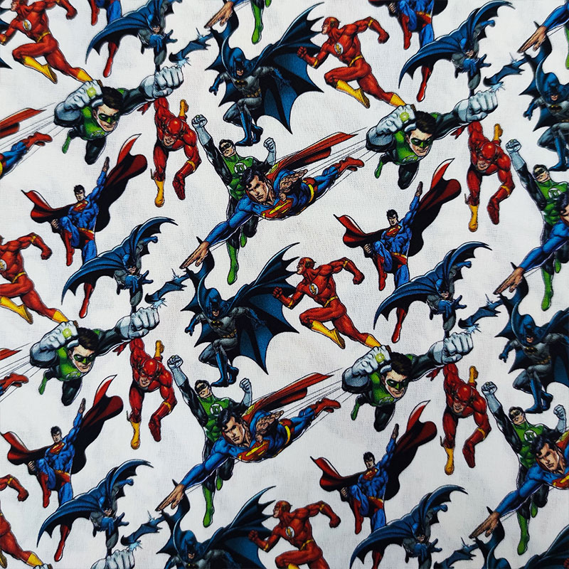 Ritaglio Tessuto Cotone DC Team Justice League 50x150 cm