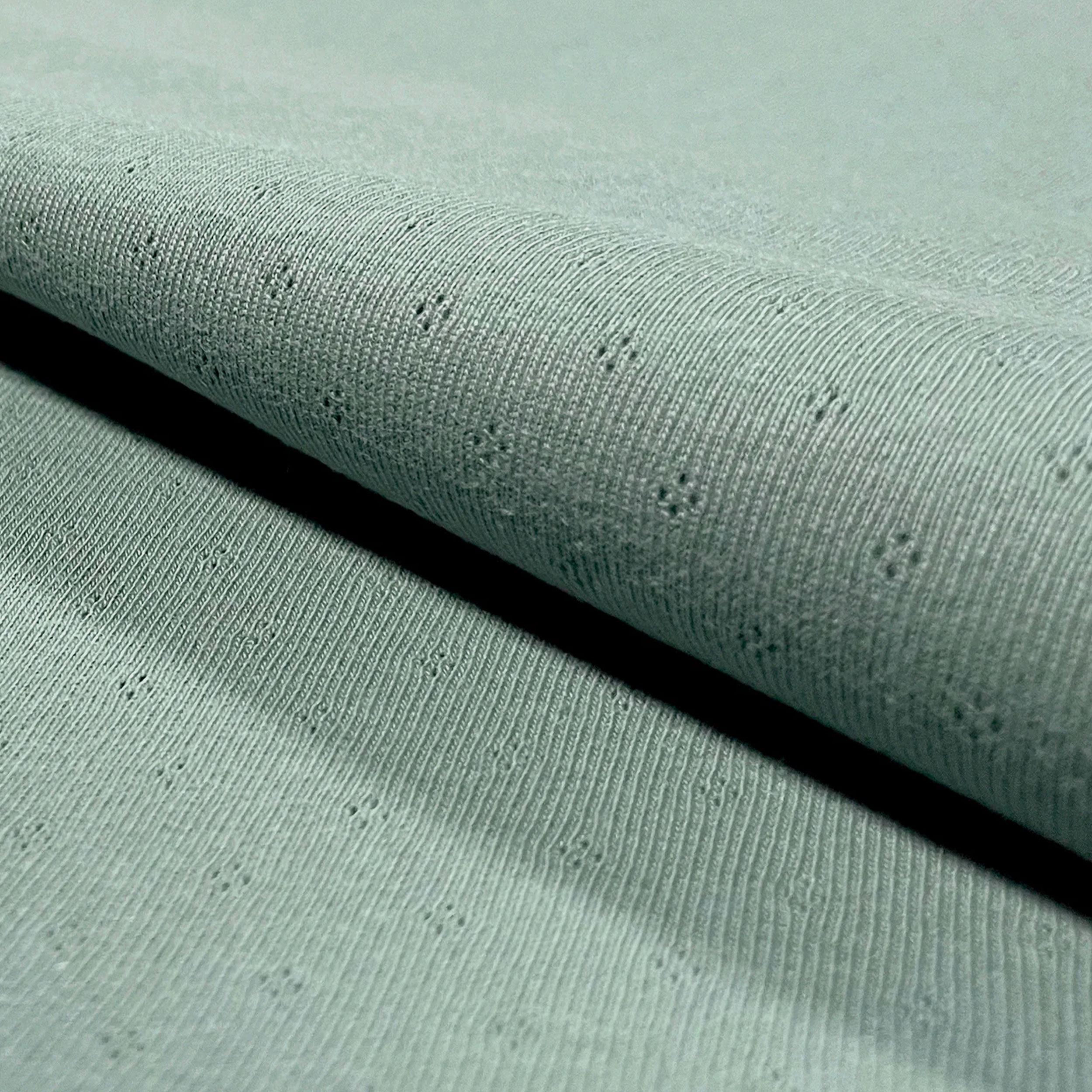 Jersey Cotone Fiori Traforati su Sfondo Menta