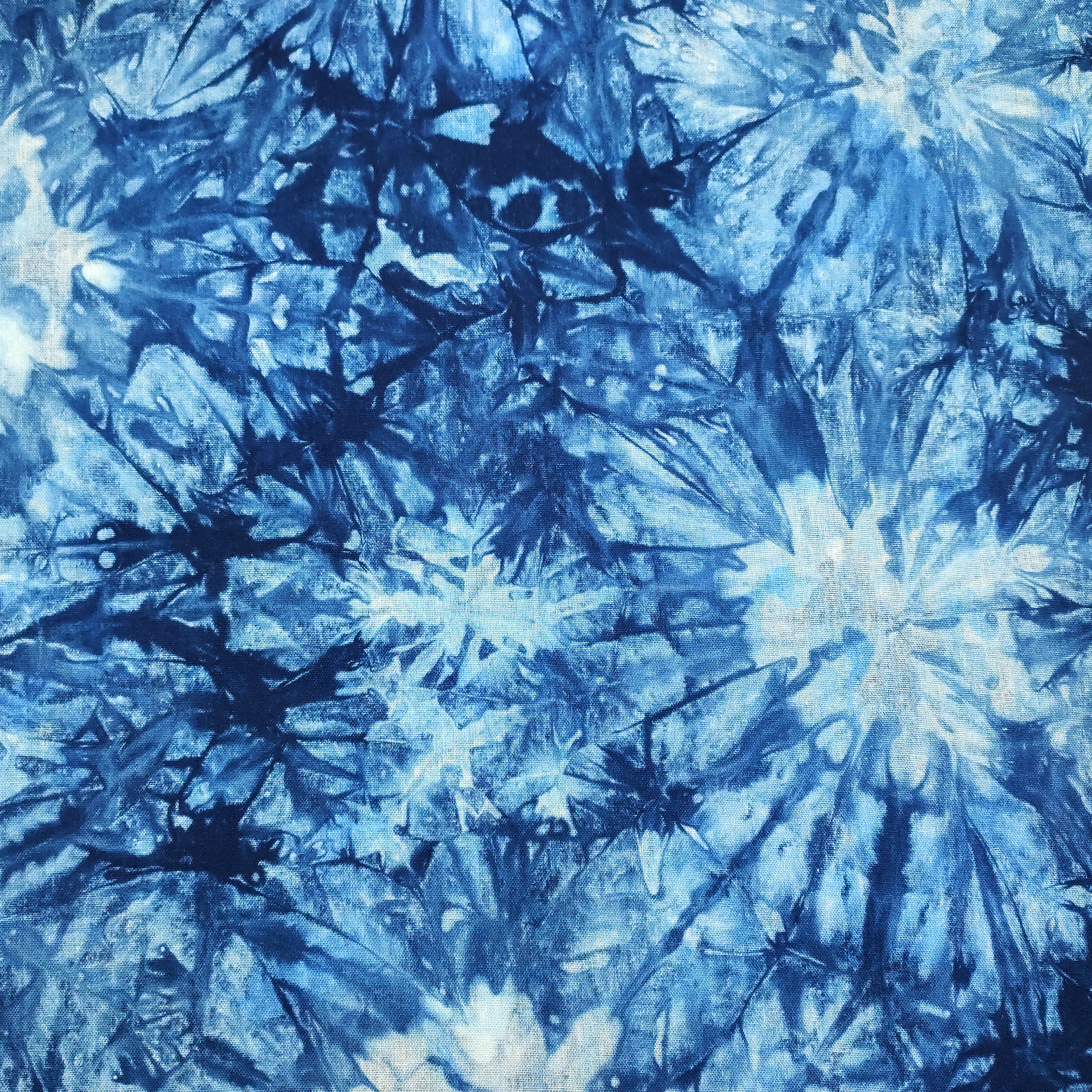 Misto Lino Foglie Astratte Sfondo Blu
