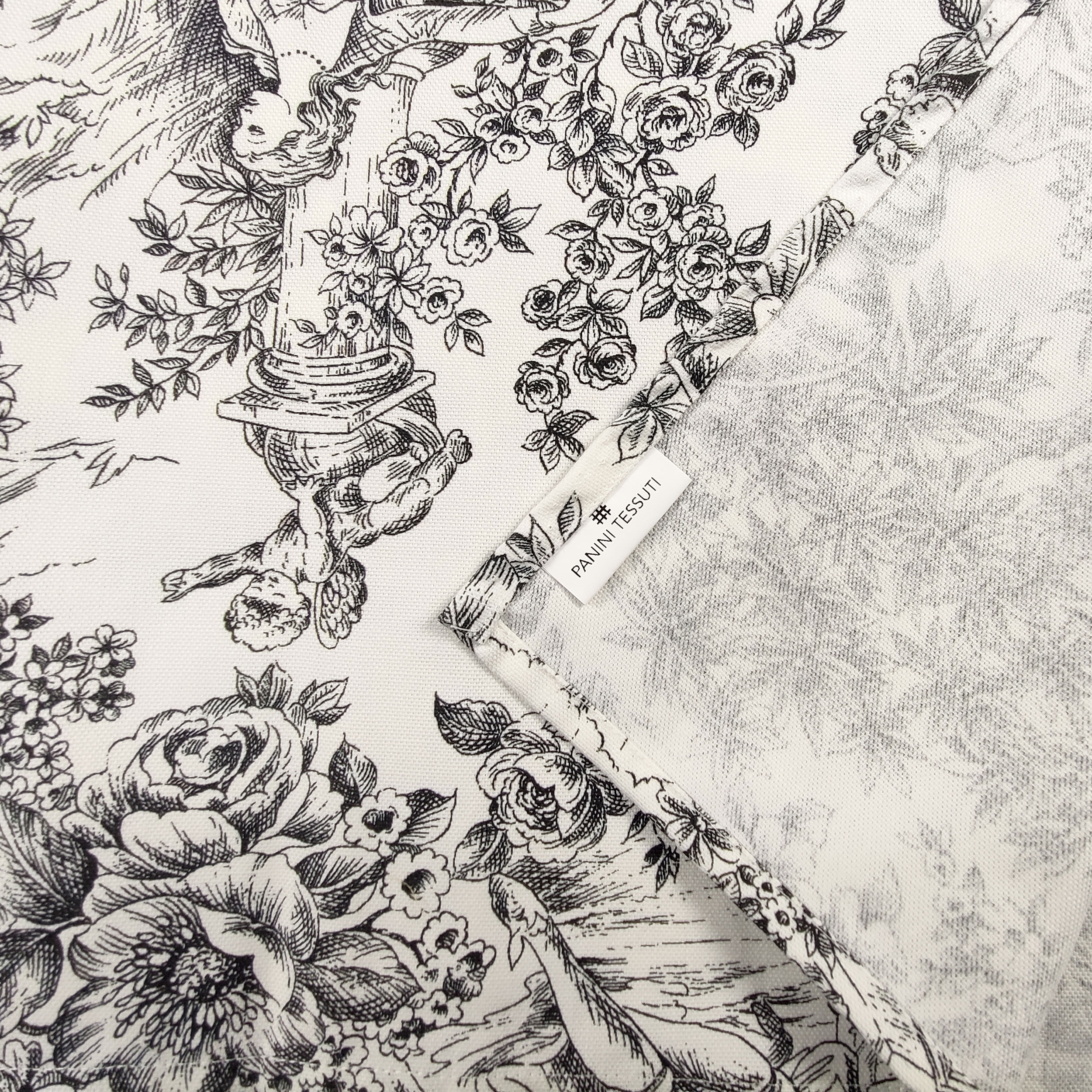 Tovaglia Confezionata Toile De Jouy Nero