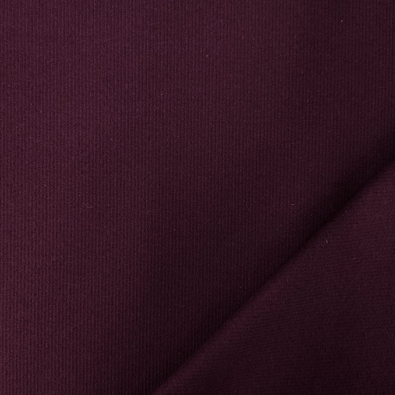Maglia Mano Cachemire Costina Caldo Cotone Melanzana 