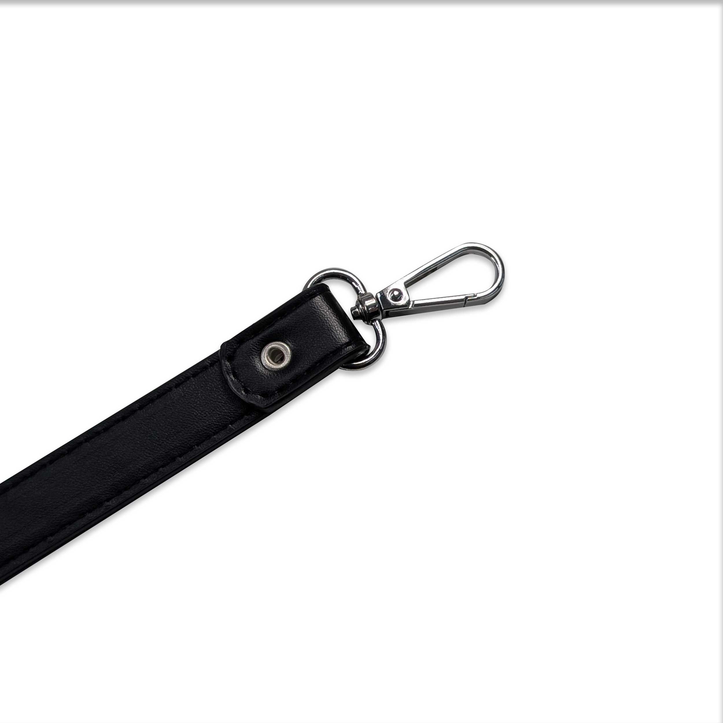 Manico Nero per Borse con Moschettoni Argento Image