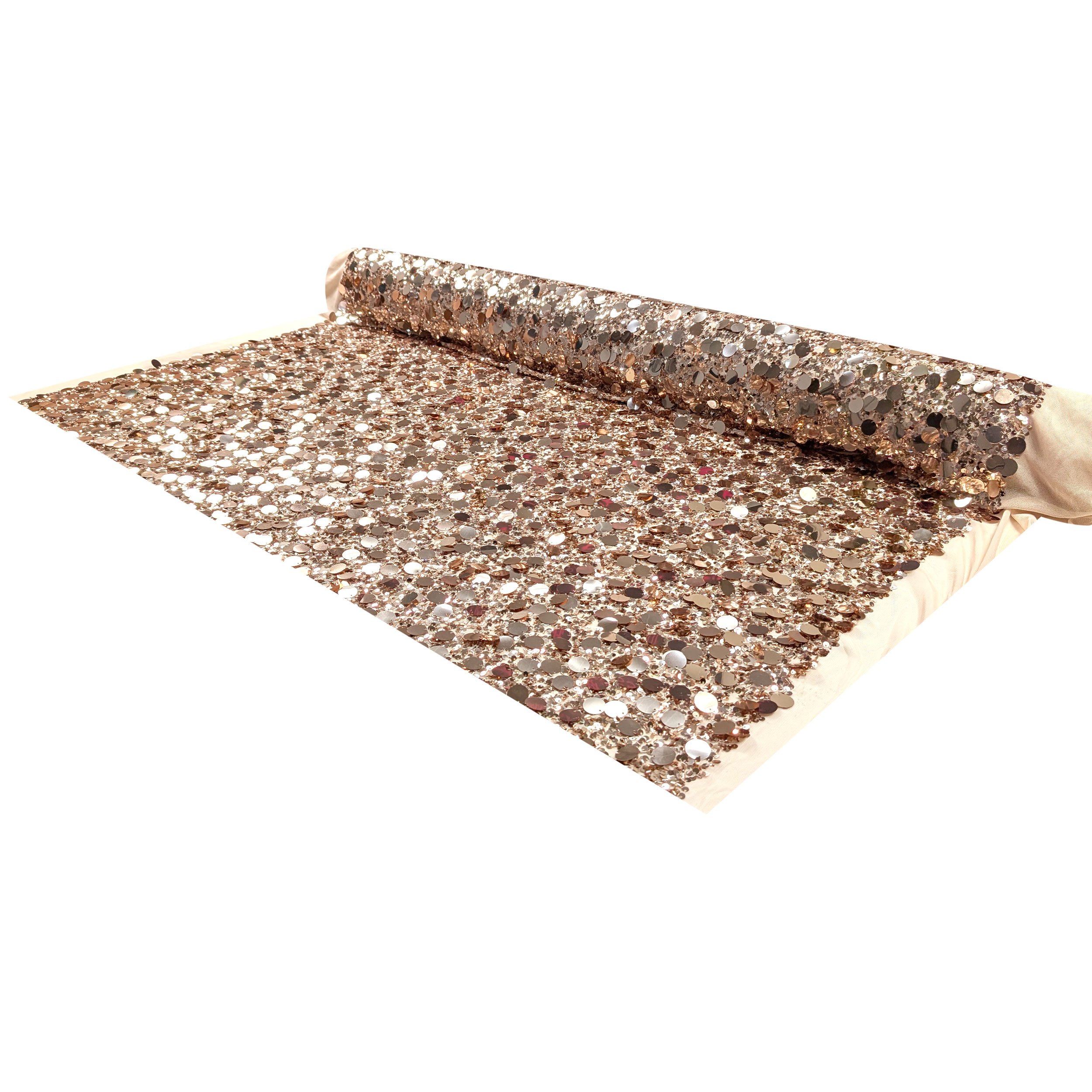Tessuto Paillettes Grandi Cipria Image
