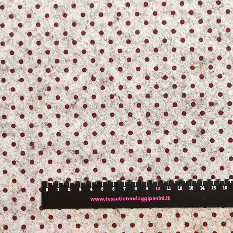 Panno lenci tortora pois bordo