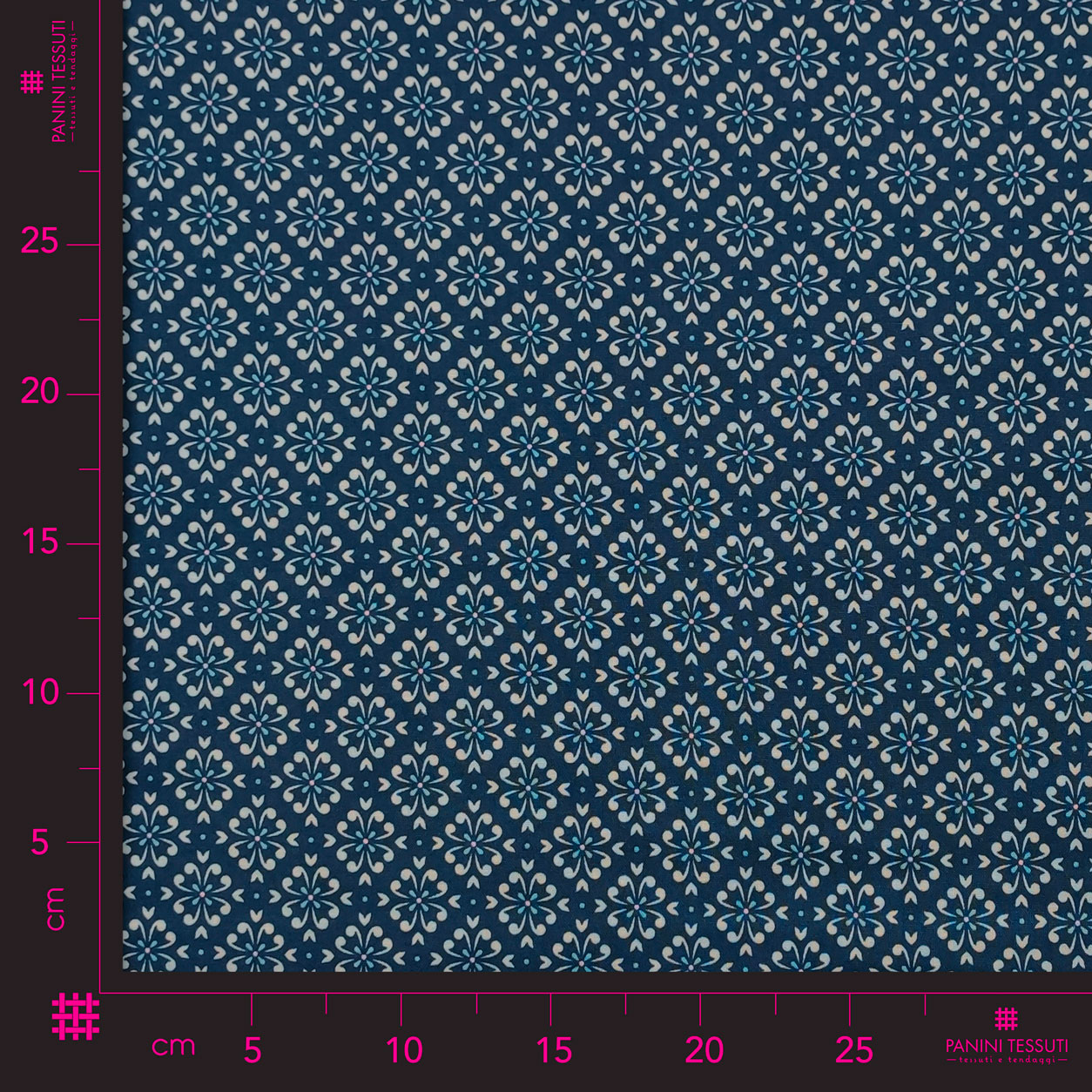 Cotone tessuto arredo pattern arabico blu scuro