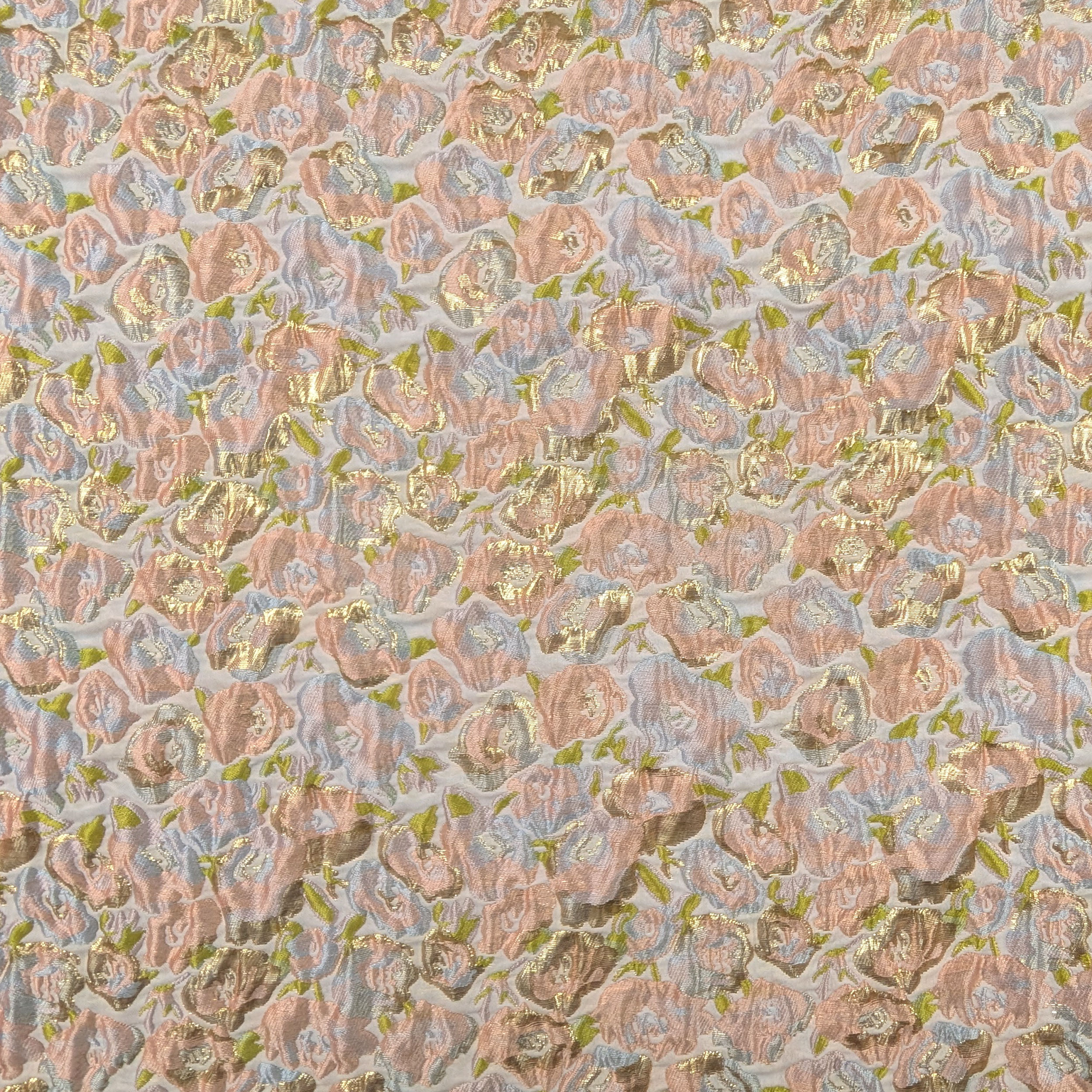 Broccato Alta Moda Fiori Rosa e Oro Image