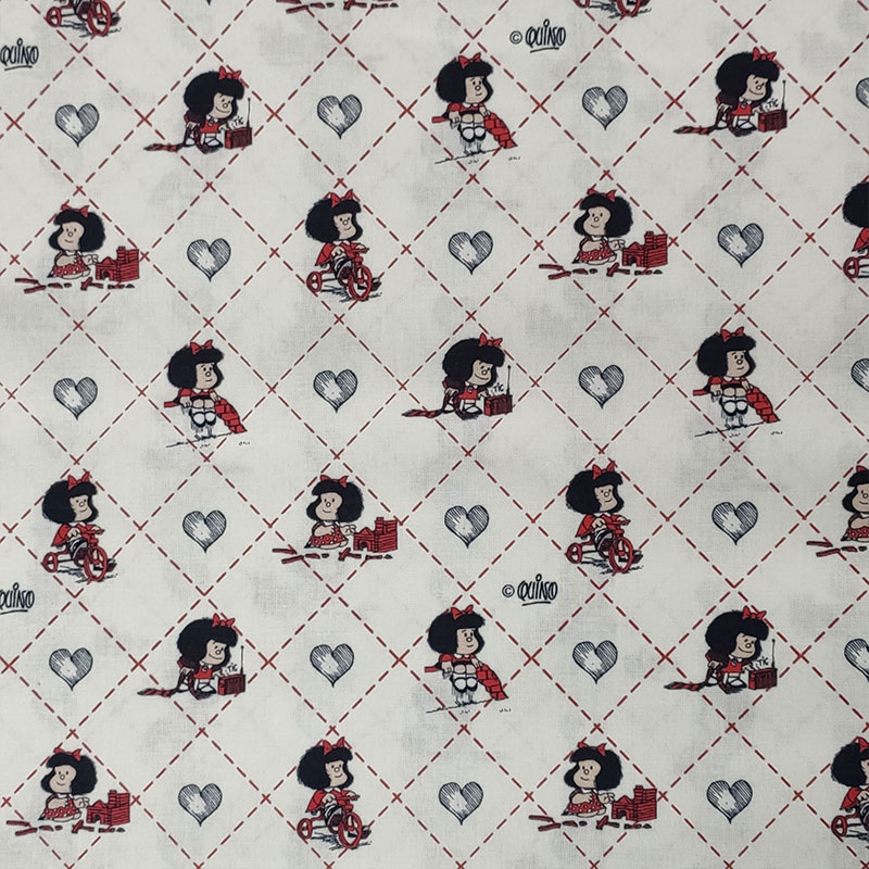 Tessuto Cotone Mafalda Innamorata