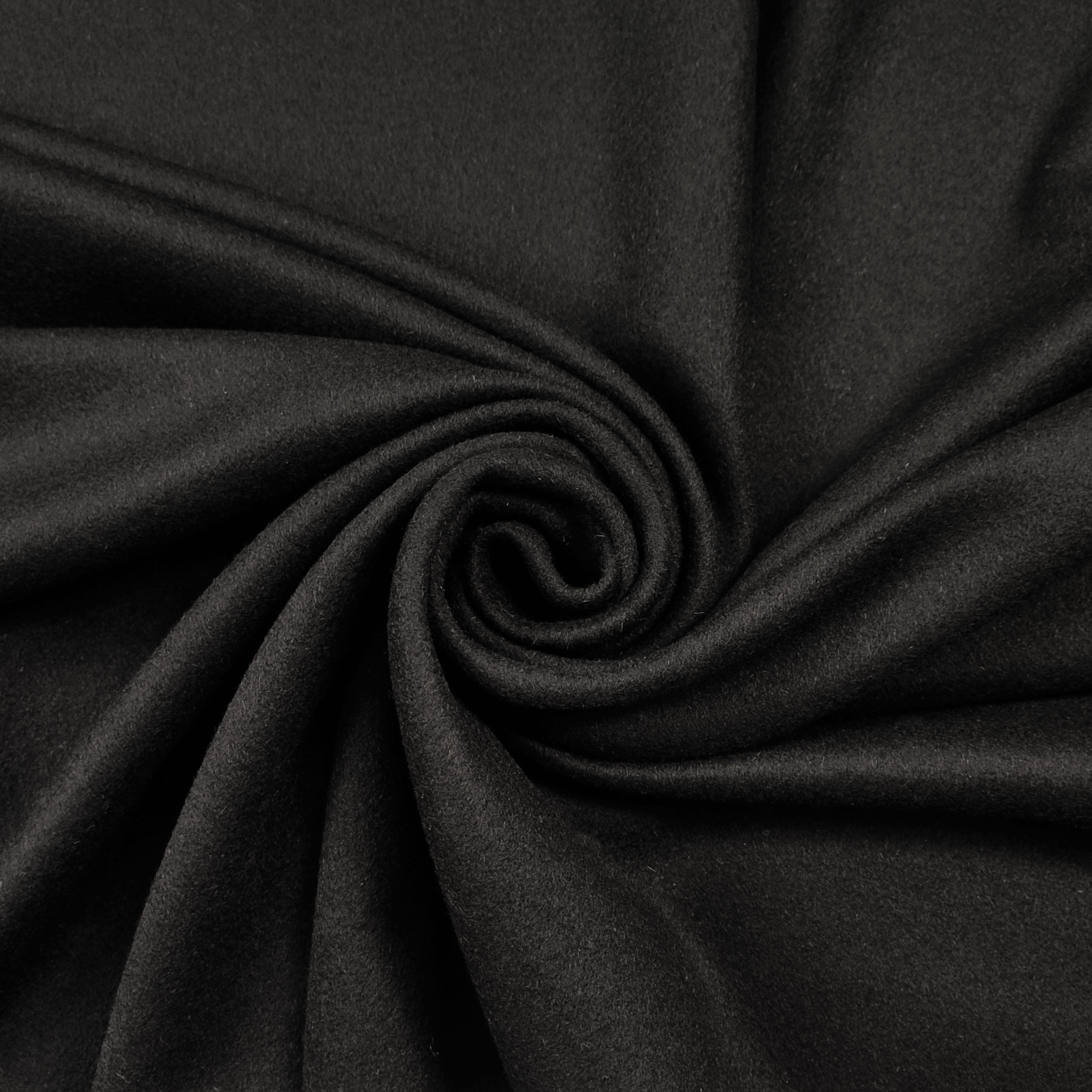 tessuto lana pesante morbido nero