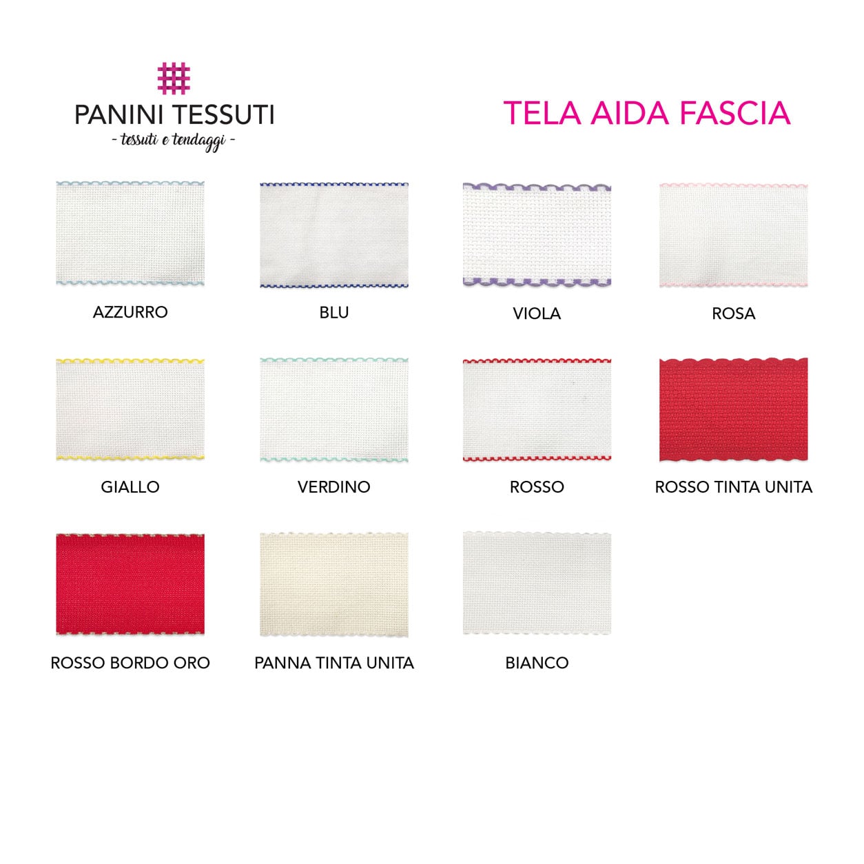 Tela Aida Fascia Viola H cm Panini Tessuti