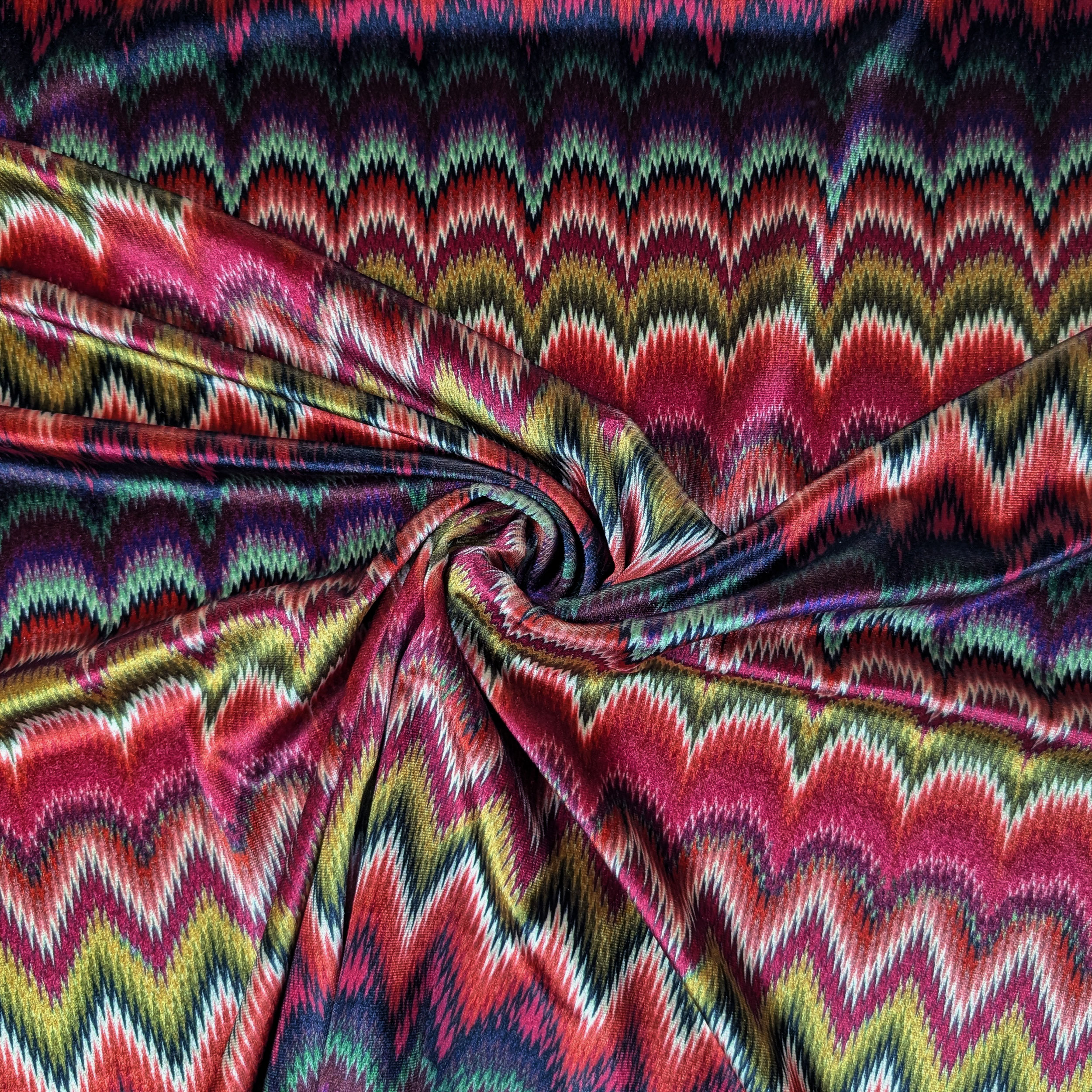 Vellutina Setata Moda Zig Zag Multicolor Image