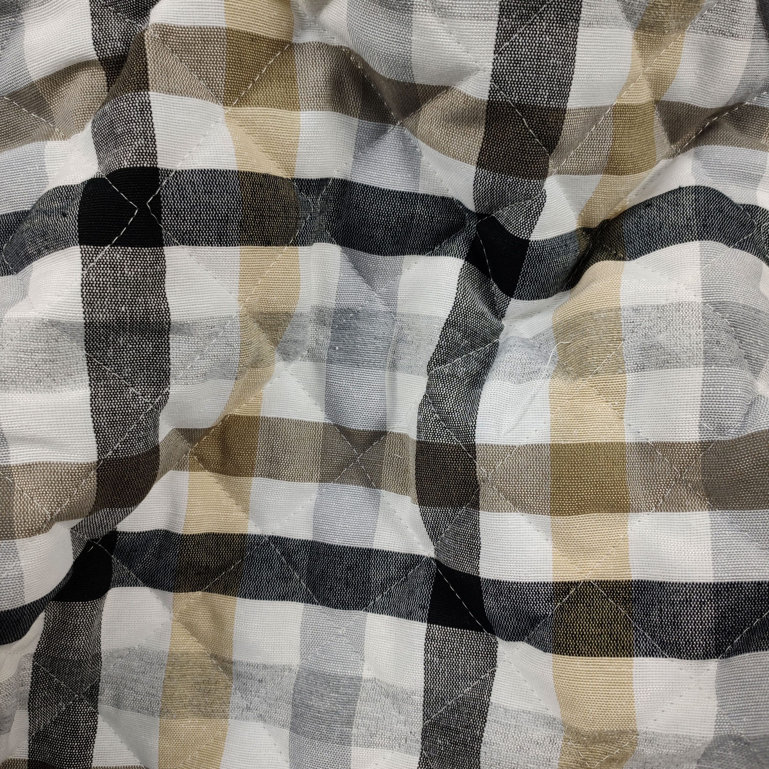 Tessuto Trapuntato Quadretti Grigio Beige