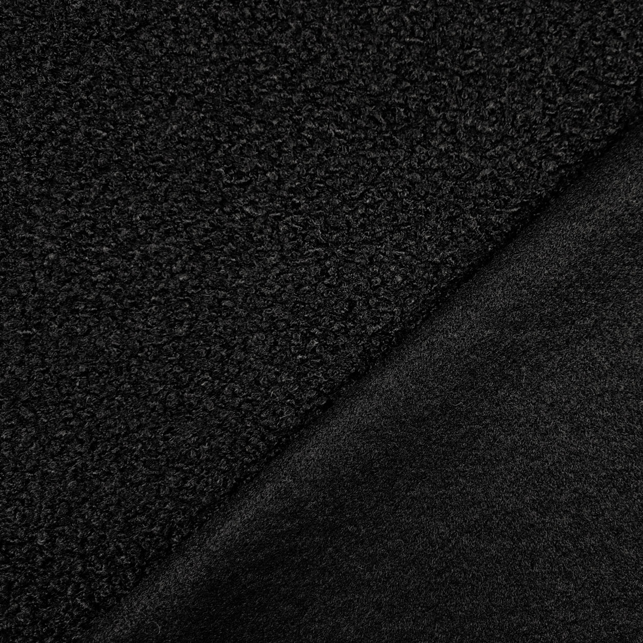 tessuto per cappotti boucle nero