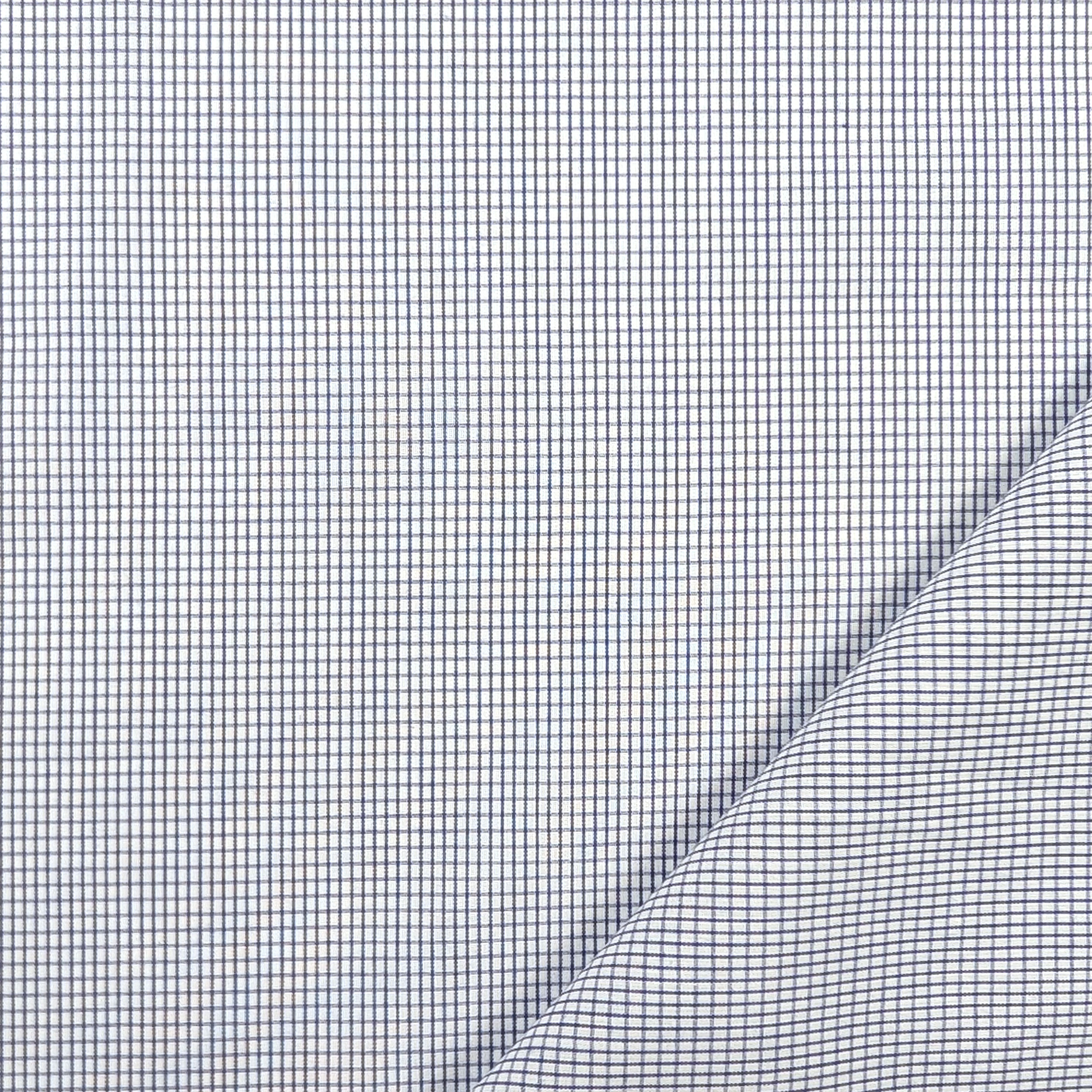 Cotone per Camiceria Quadrettini Avio Image