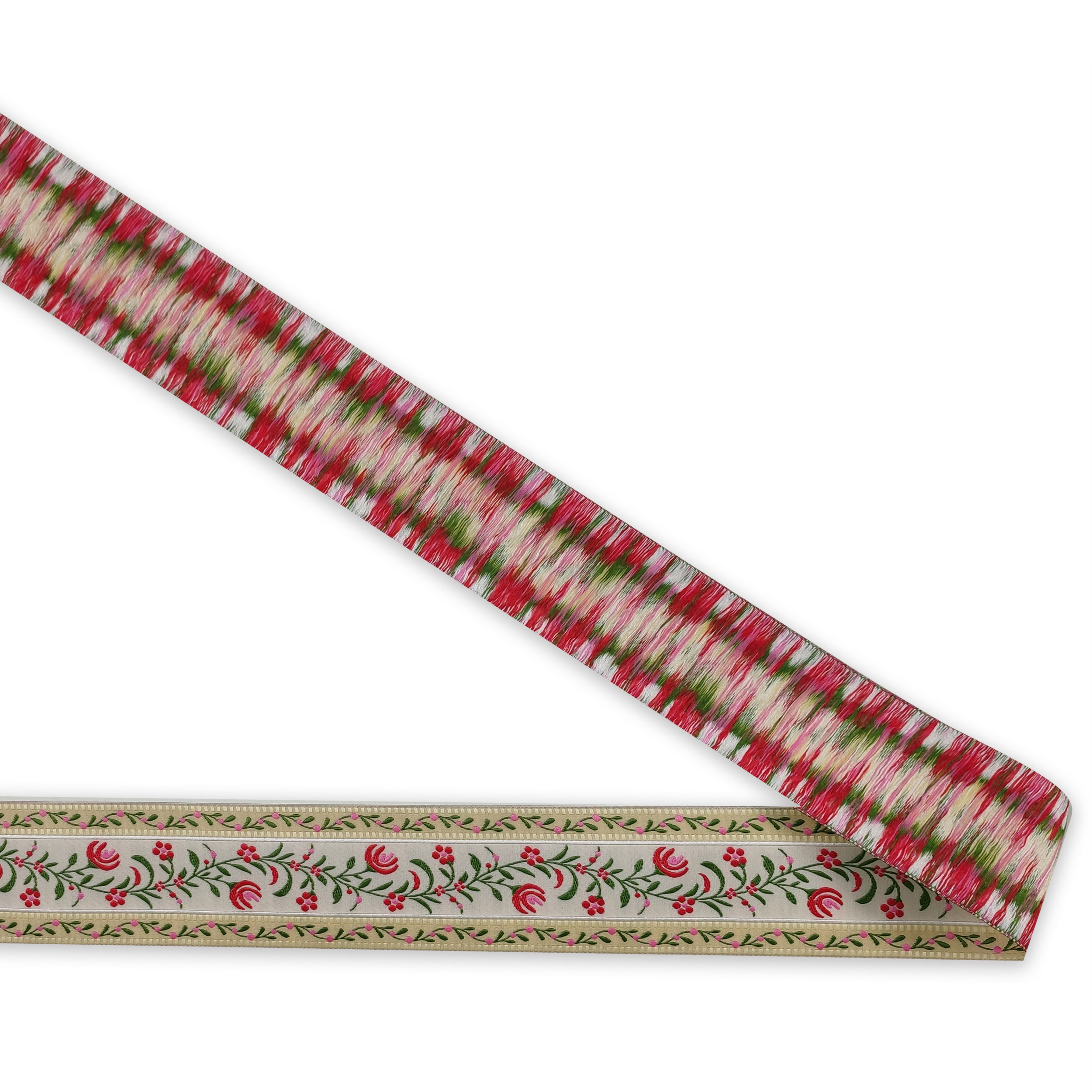 Passamaneria Prym Fantasia Fiori Ricamati Rosso