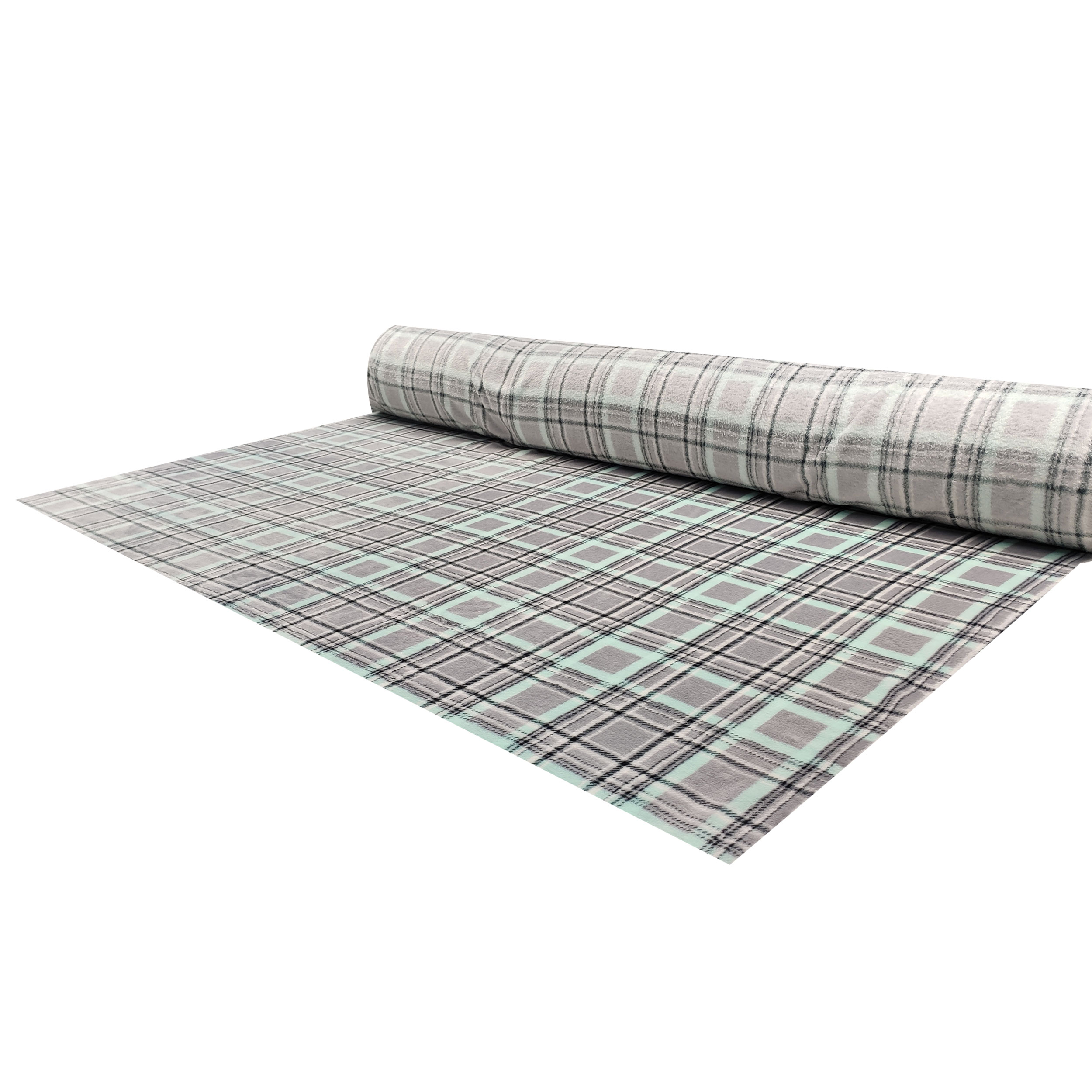 Pile Mano Cachemire Tartan Sfondo Grigio Image