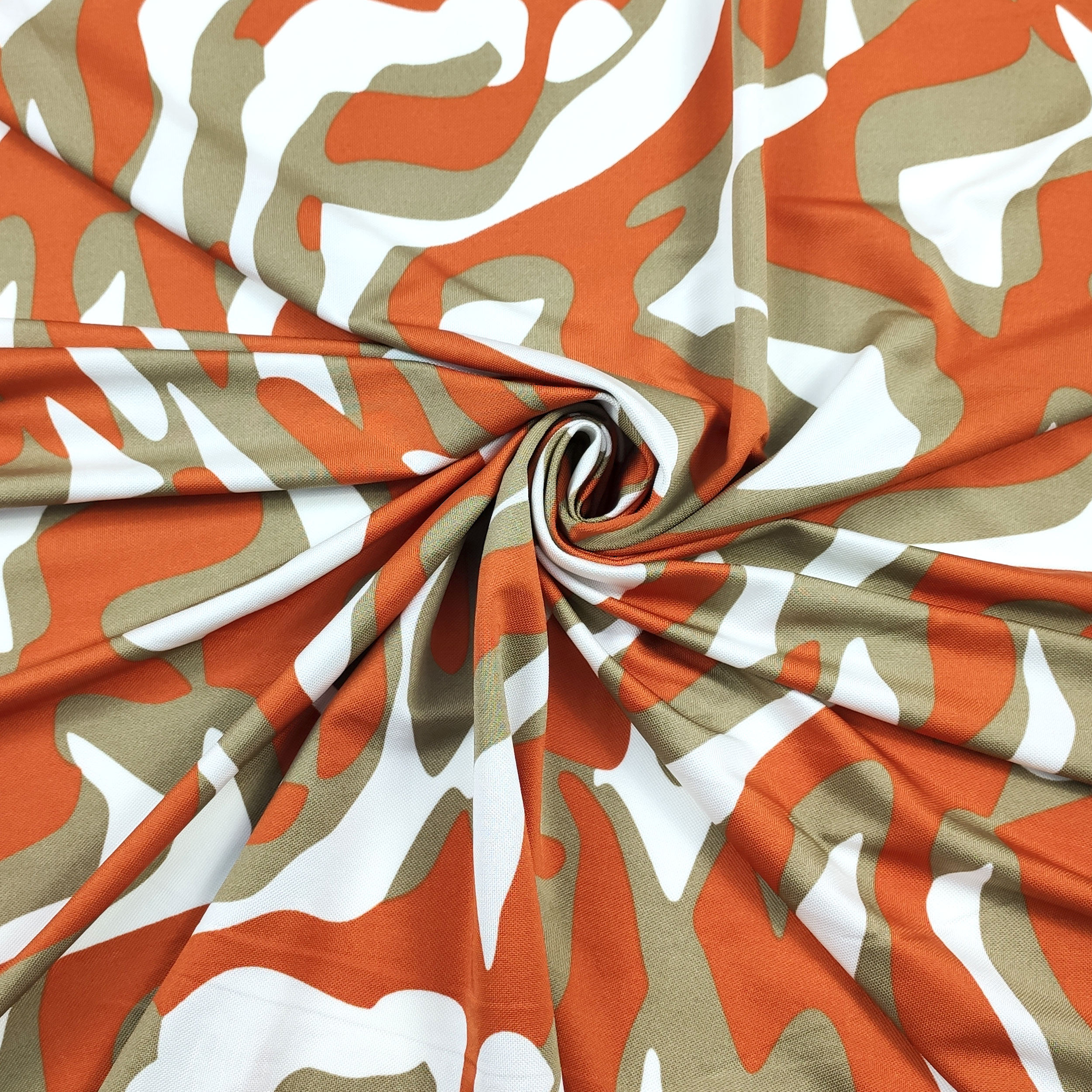 Maglina Moda Viscosa Seta Fantasia Astratta Arancio Image