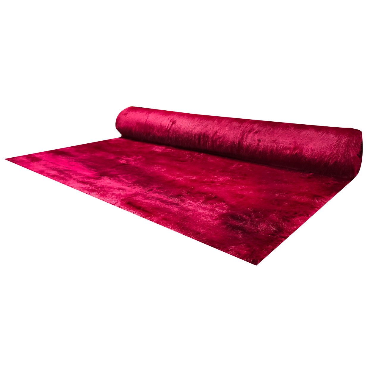 Tessuto Pelo Lungo Rosso Bordeaux