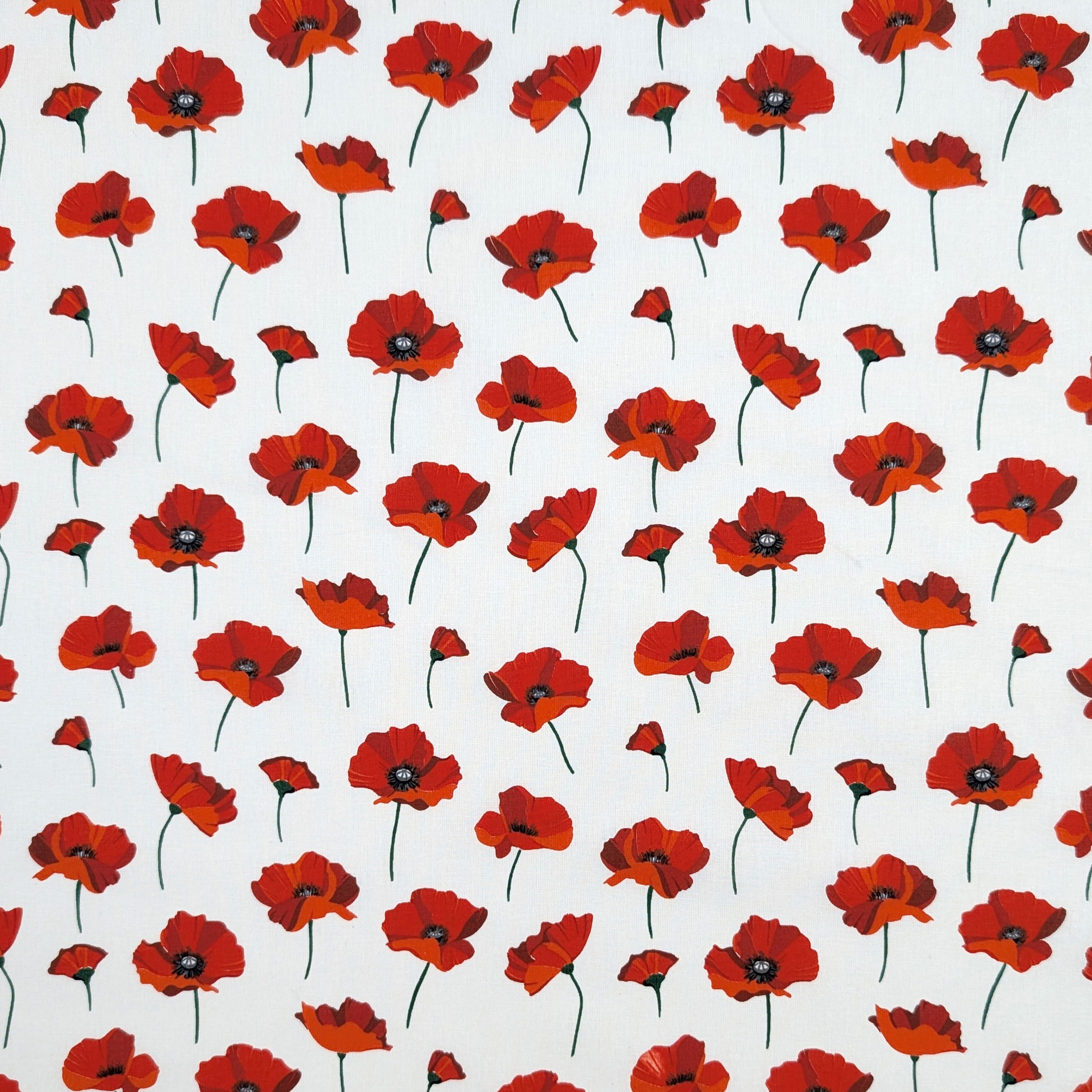 Cotone Papaveri Rossi in Fiore Image