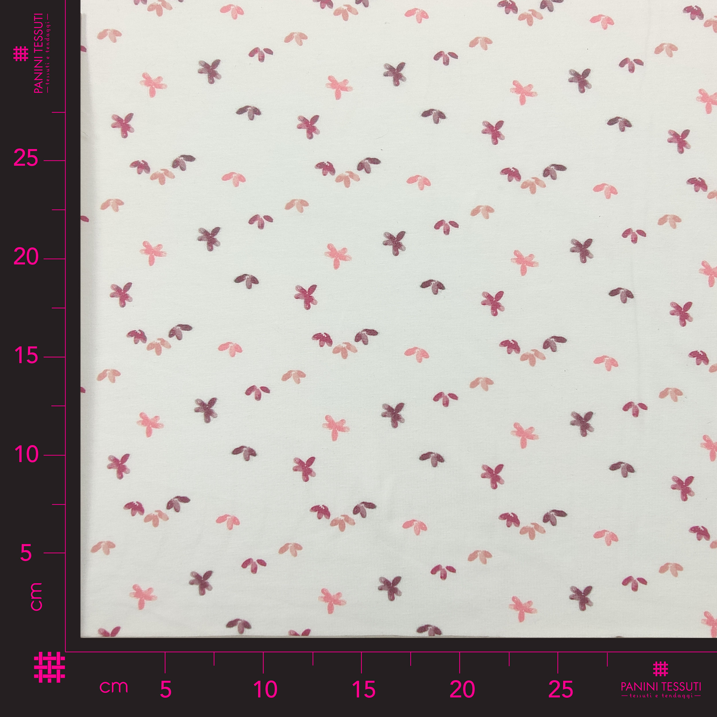 Tessuto Jersey Cotone Fiorellini Toni Rosa