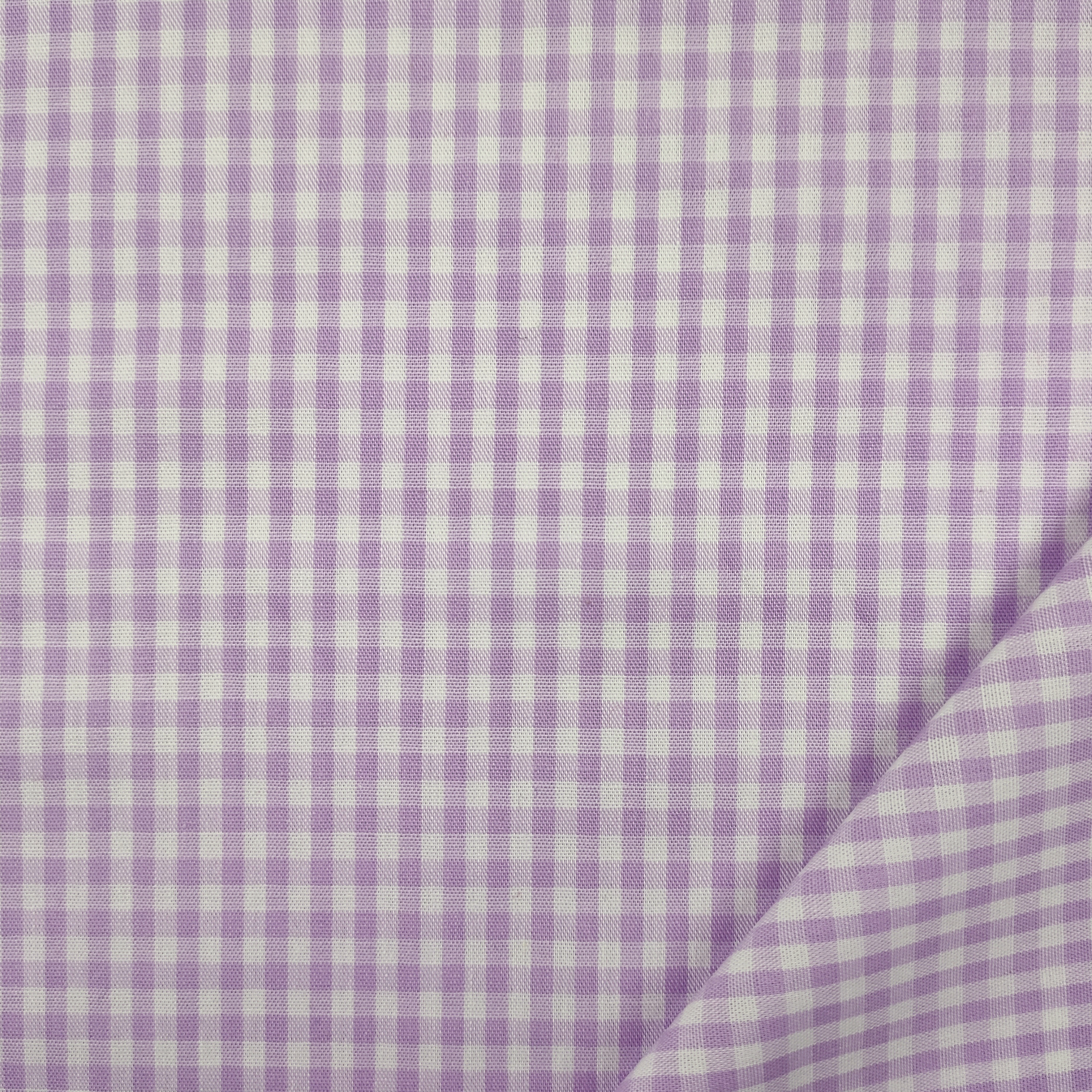 Cotone leggero cotone quadretti medi tinto in filo lilla