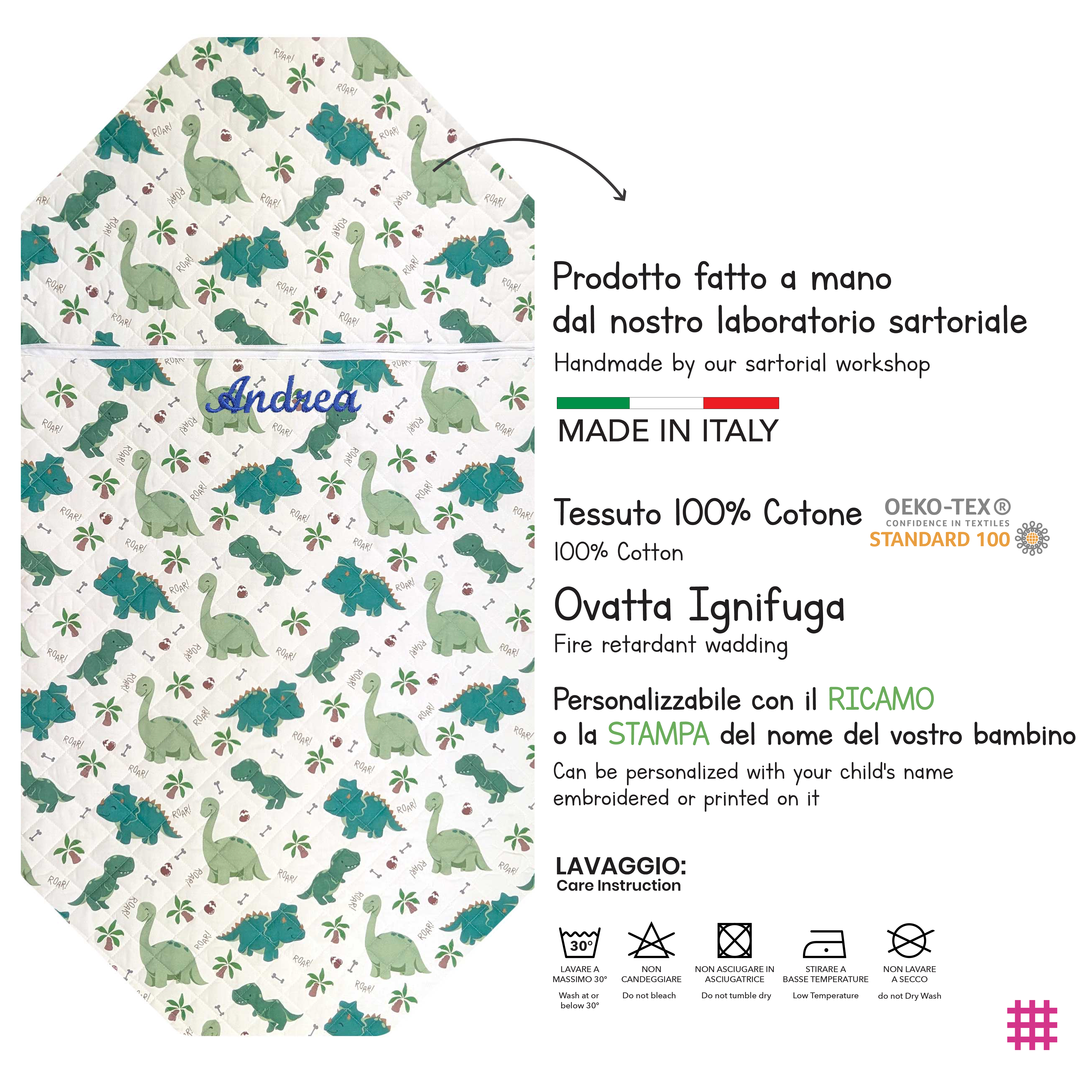 Sacco Nanna Sagomato per Brandine Dinosauri Image
