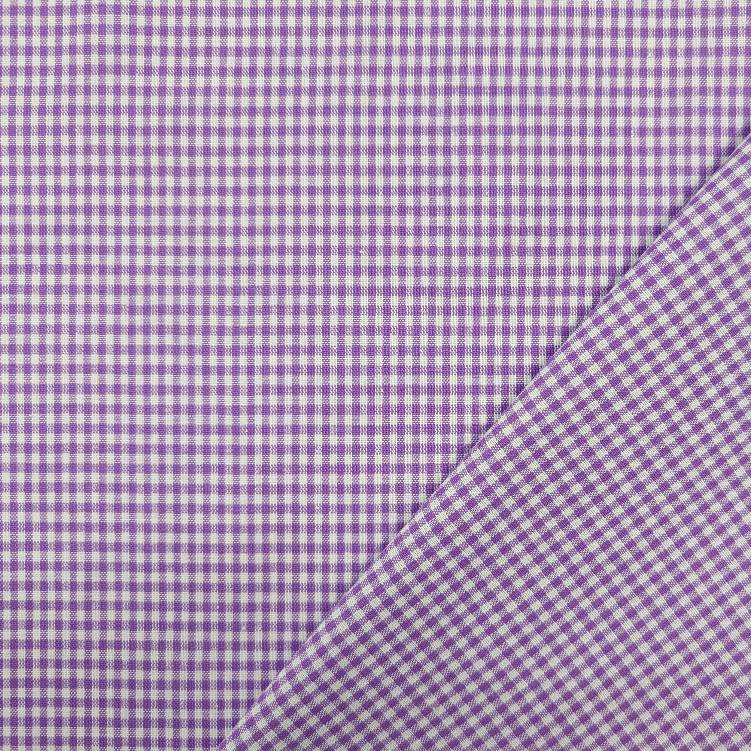 Cotone Tinto in Filo Quadrettini Lilla Image