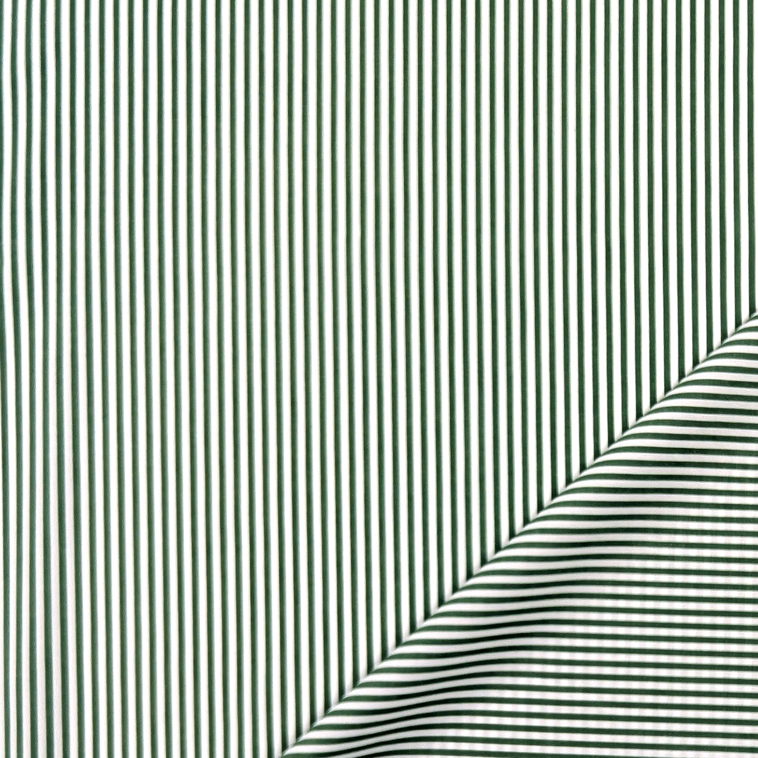 Cotone per Camiceria Righe Verdi Image