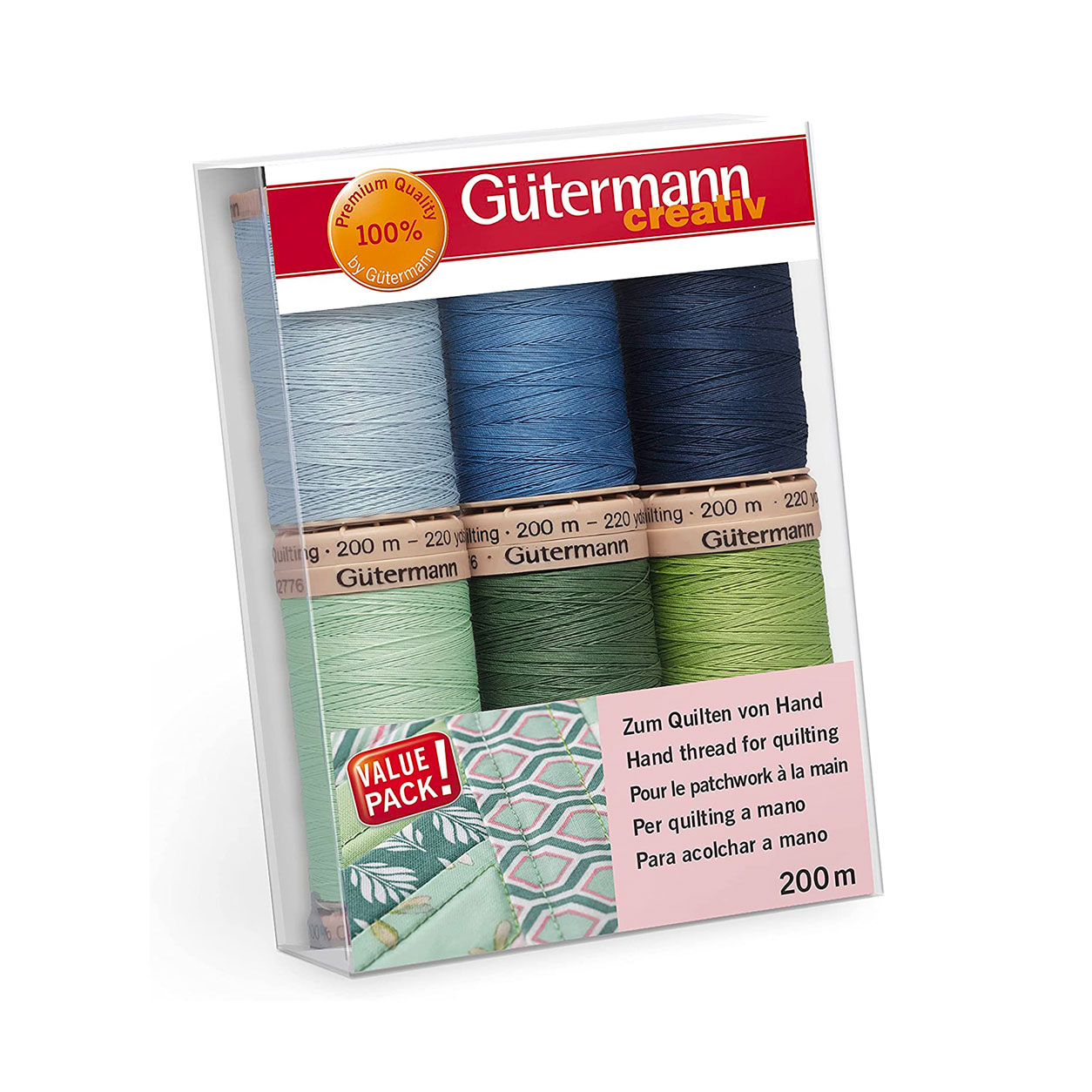 set 6 bobine filo quiliting gutermann