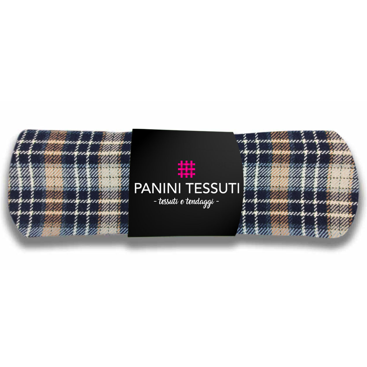 Scampolo Tessuto Tartan Blu e Beige